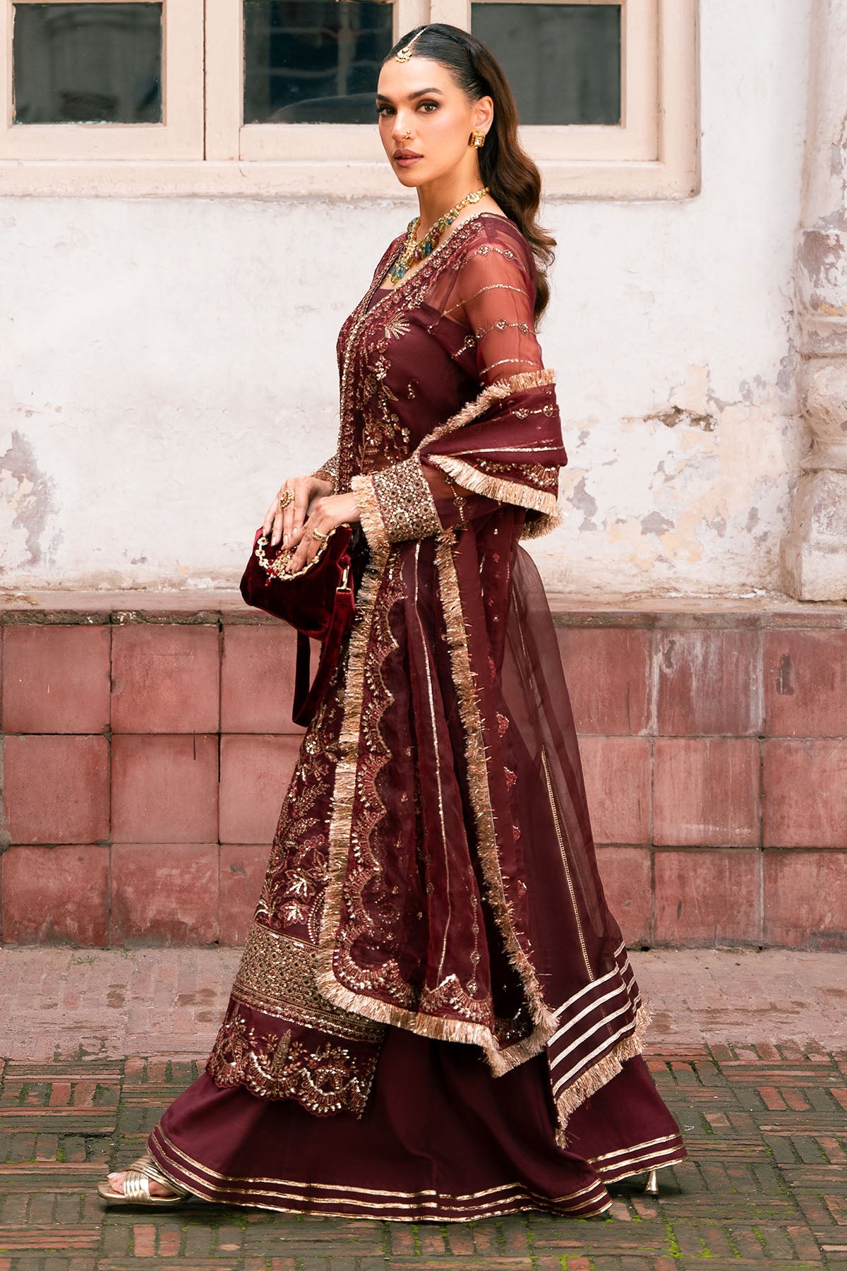 4819-HAIZA EMBROIDERED ORGANZA UNSTITCHED