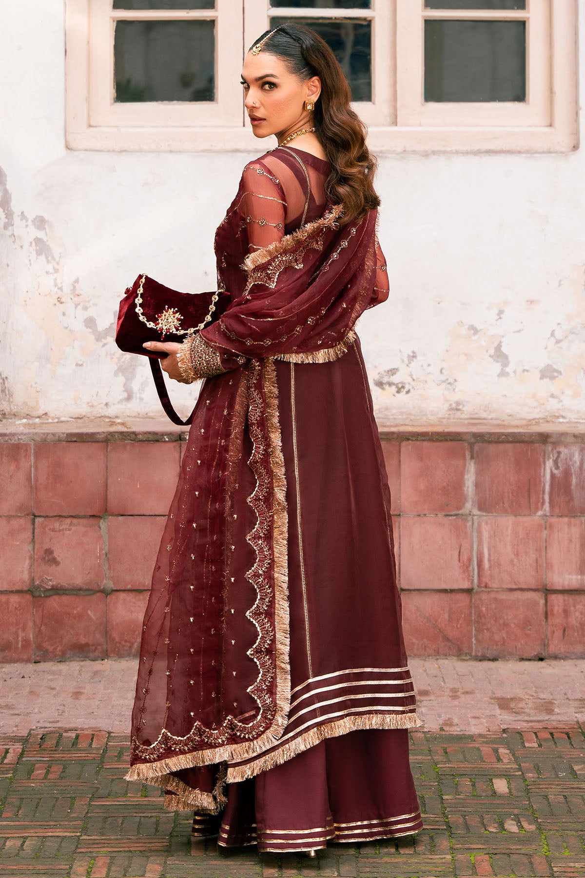 4819-HAIZA EMBROIDERED ORGANZA UNSTITCHED