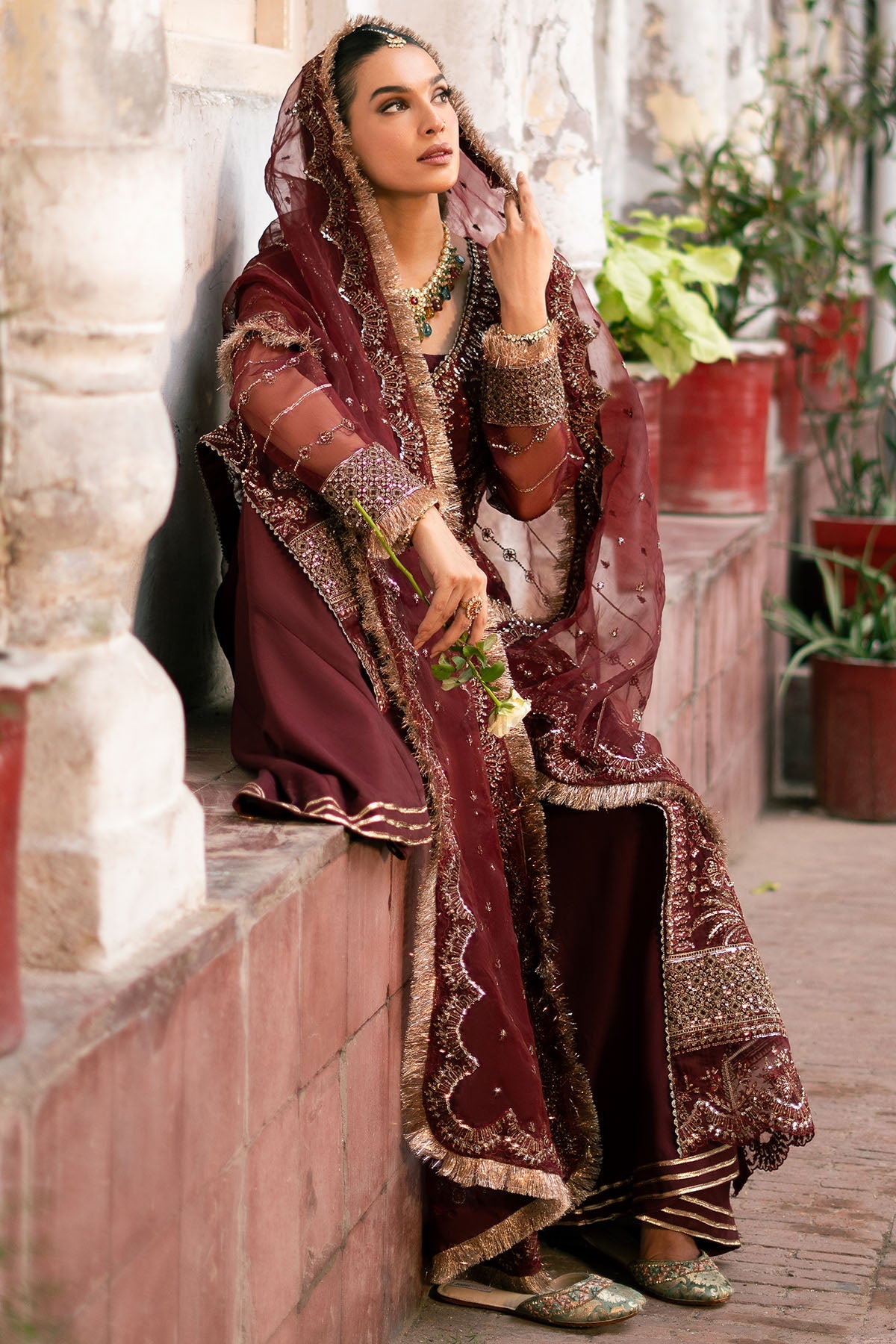4819-HAIZA EMBROIDERED ORGANZA UNSTITCHED