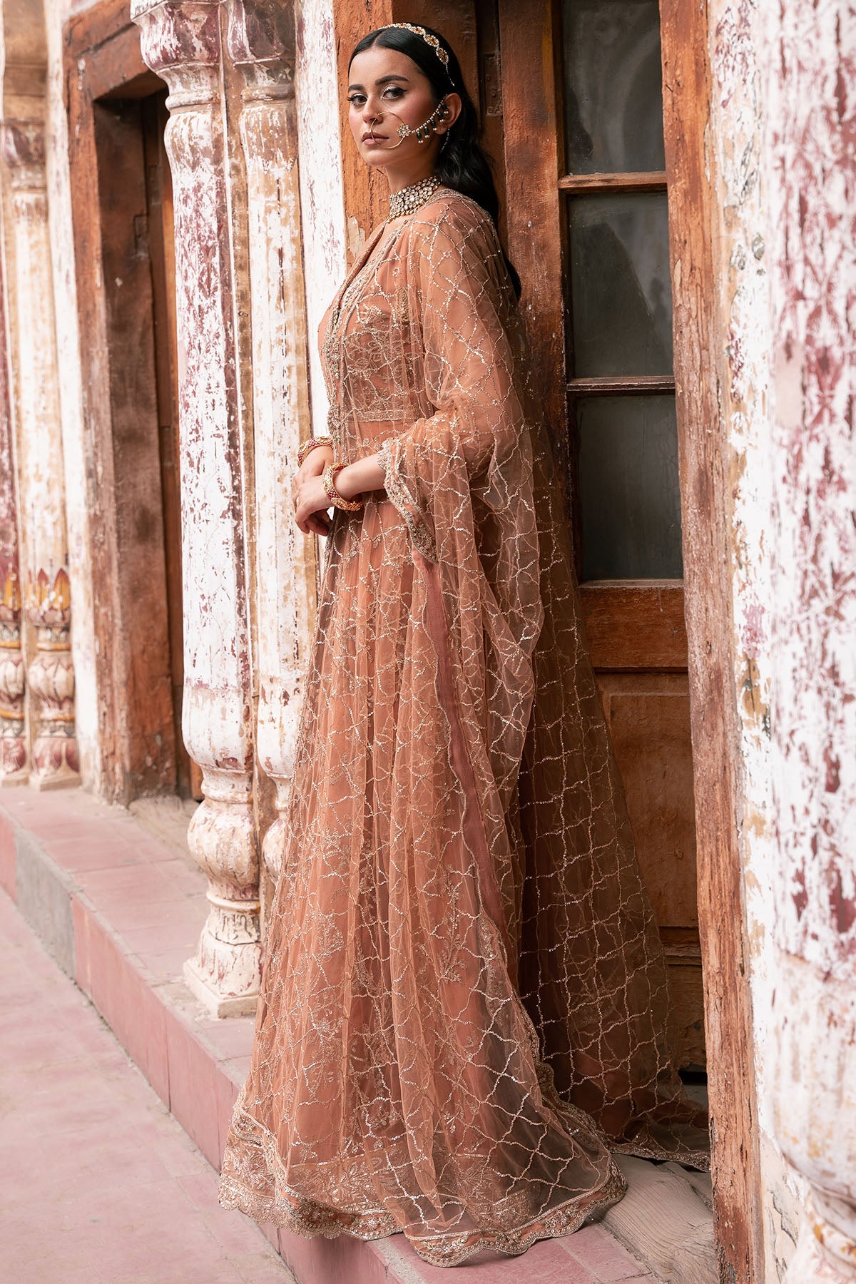 4820-MANHA EMBROIDERED SILK NET UNSTITCHED