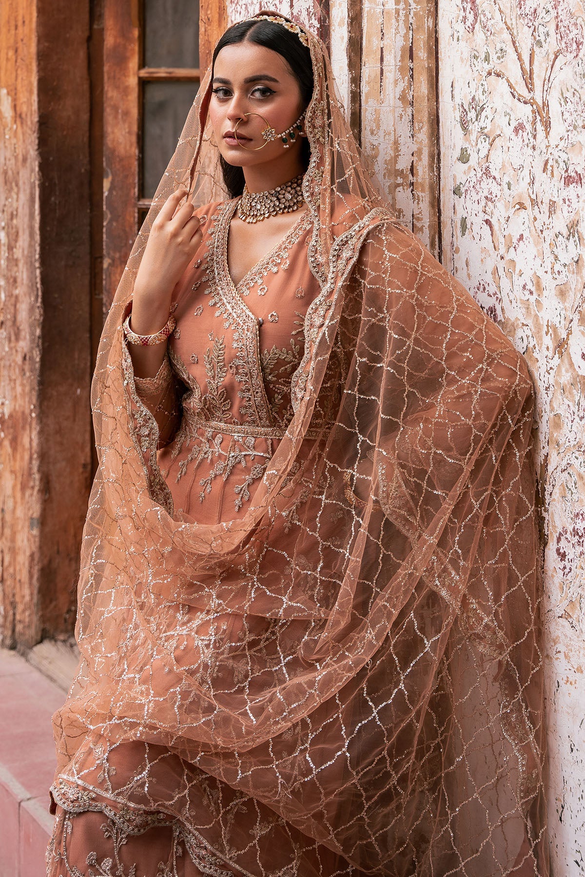 4820-MANHA EMBROIDERED SILK NET UNSTITCHED
