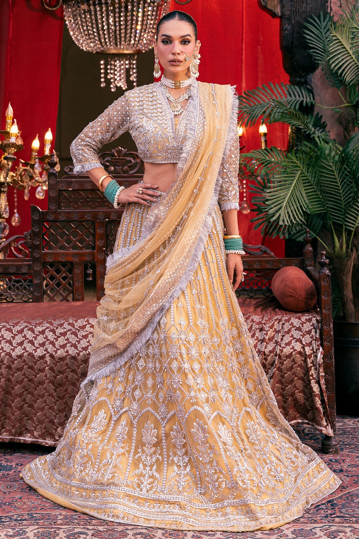 4826-OMAIRA EMBROIDERED SILK NET STITCHED
