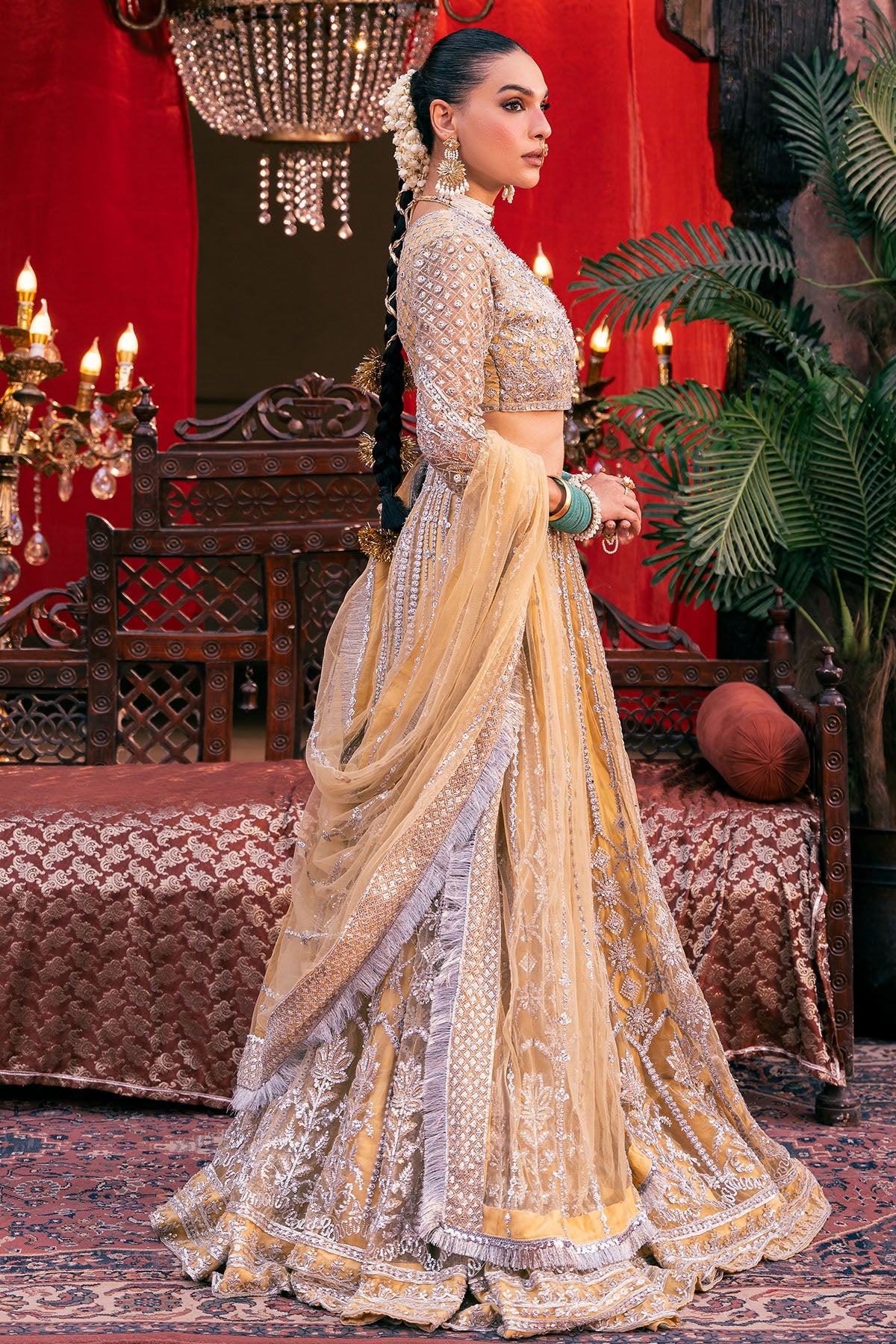 4826-OMAIRA EMBROIDERED SILK NET STITCHED