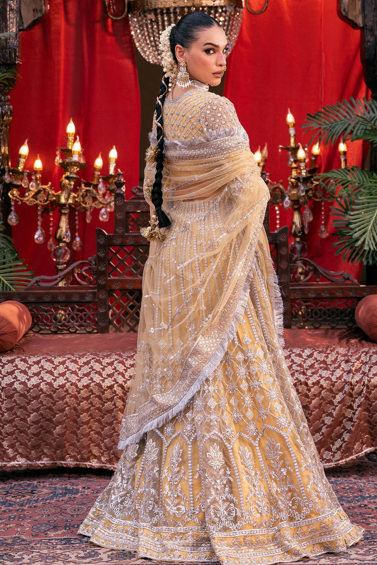 4826-OMAIRA EMBROIDERED SILK NET STITCHED