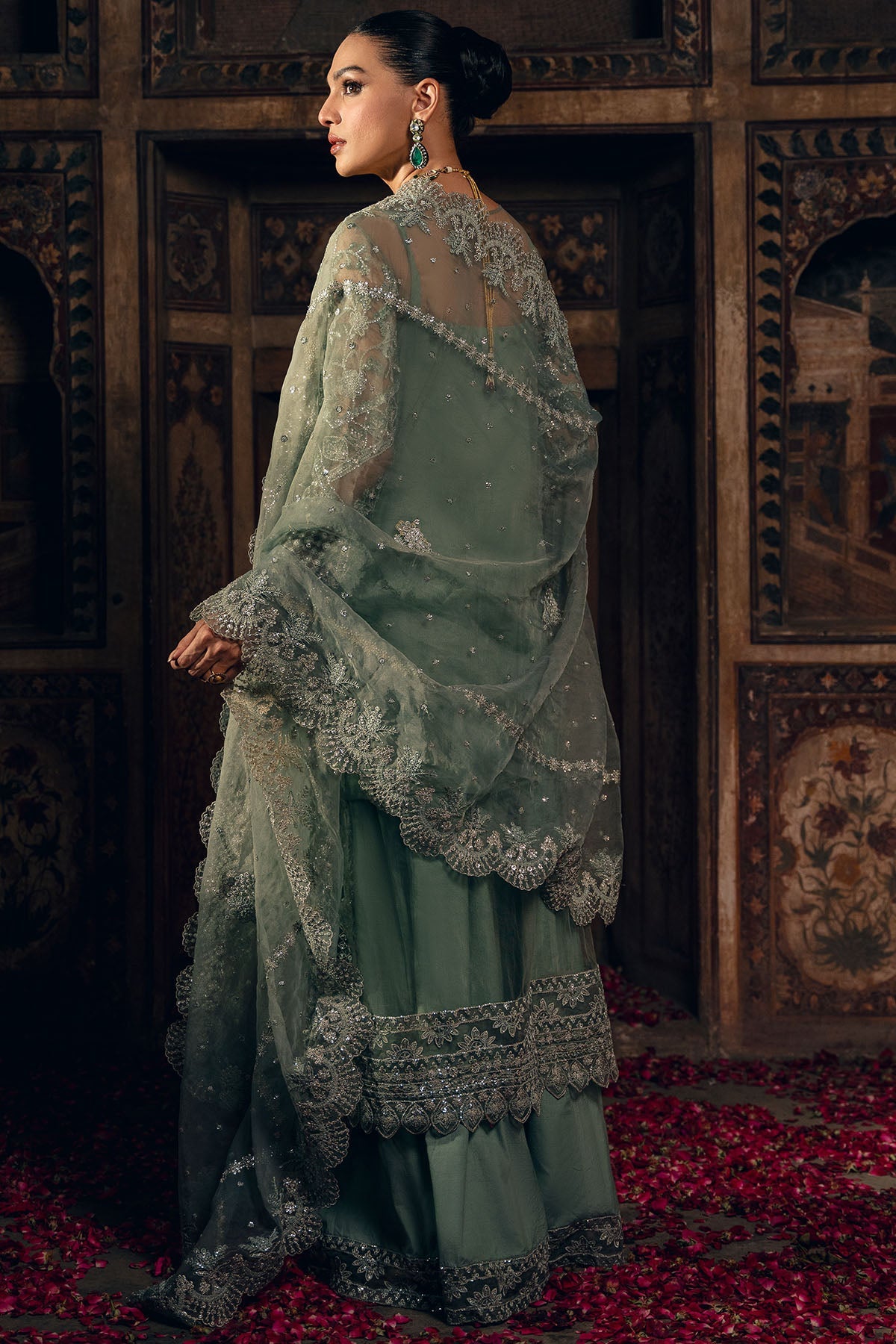 4828-ELHAM EMBROIDERED SILK NET STITCHED