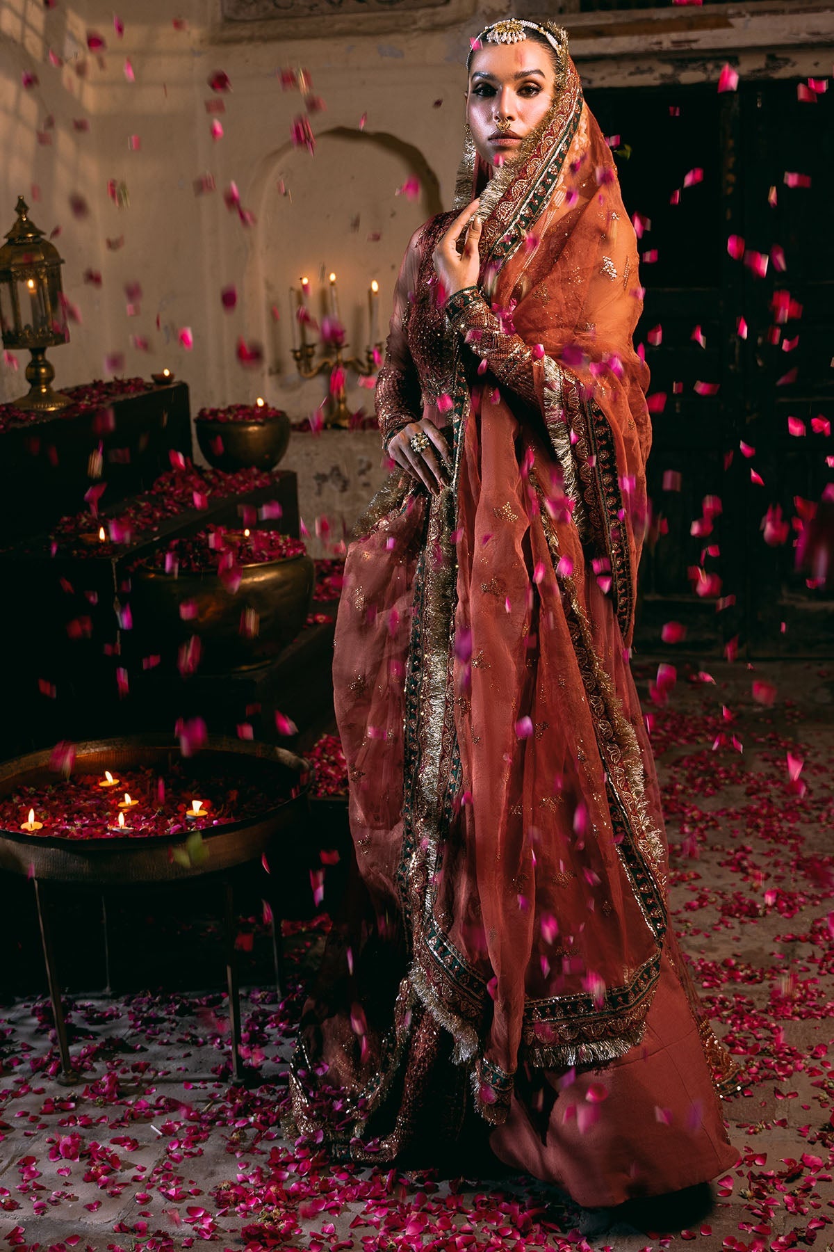 4830-RINAZ EMBROIDERED SILK NET STITCHED