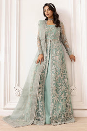4932-AROOSH EMBROIDERED SILK NET STITCHED