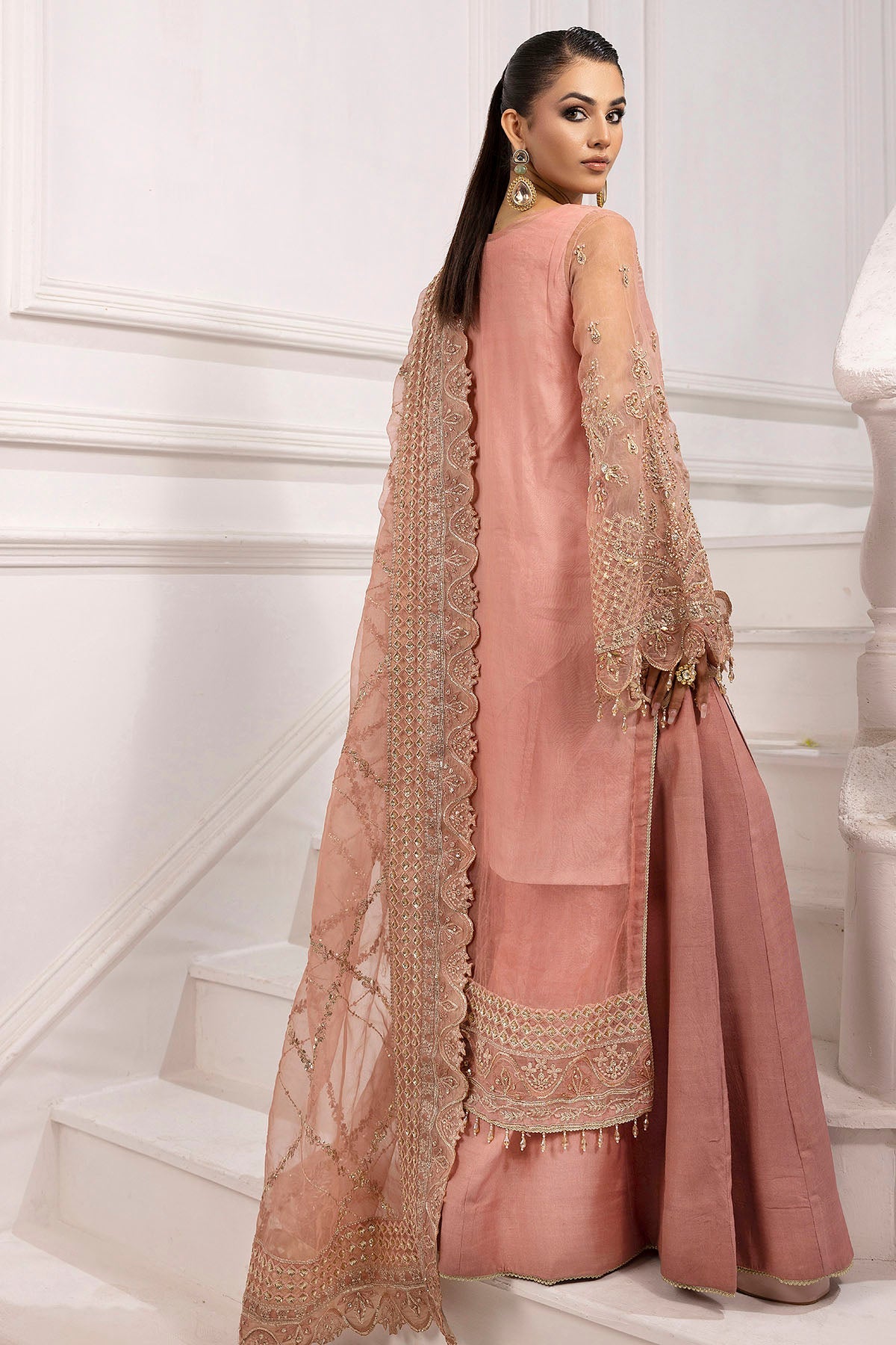 4934-ABSHAR EMBROIDERED ORGANZA STITCHED