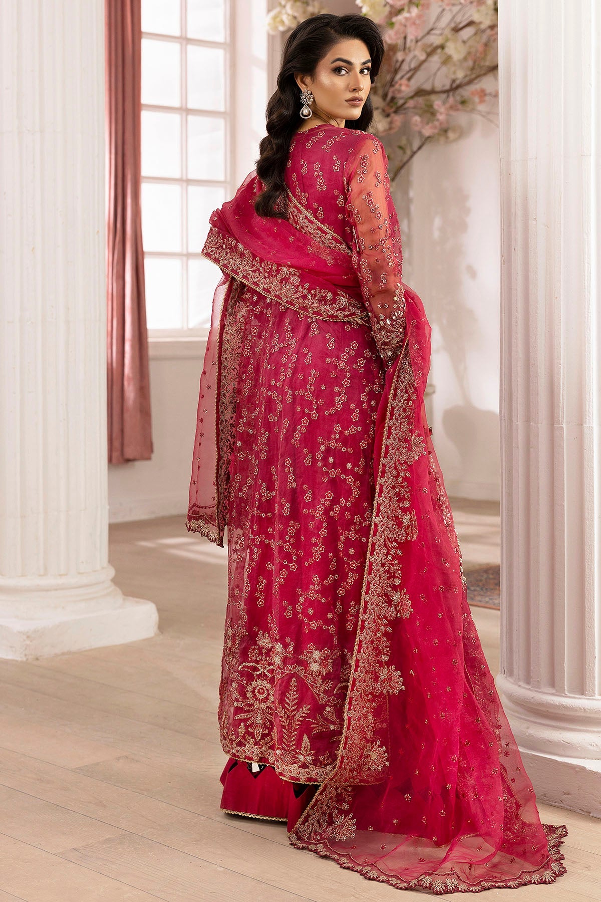 4937-HIRAETH EMBROIDERED ORGANZA STITCHED
