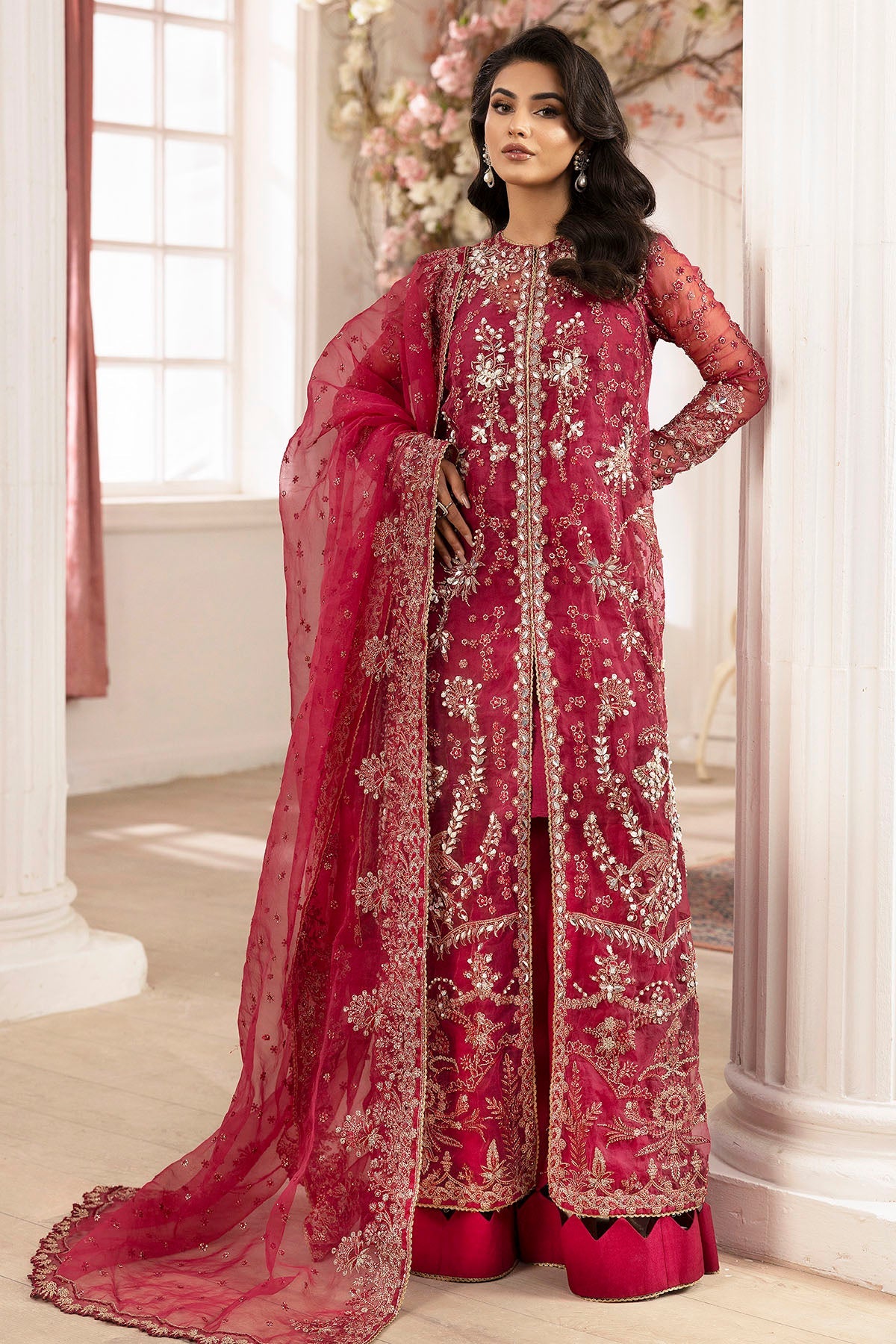 4937-HIRAETH EMBROIDERED ORGANZA UNSTITCHED