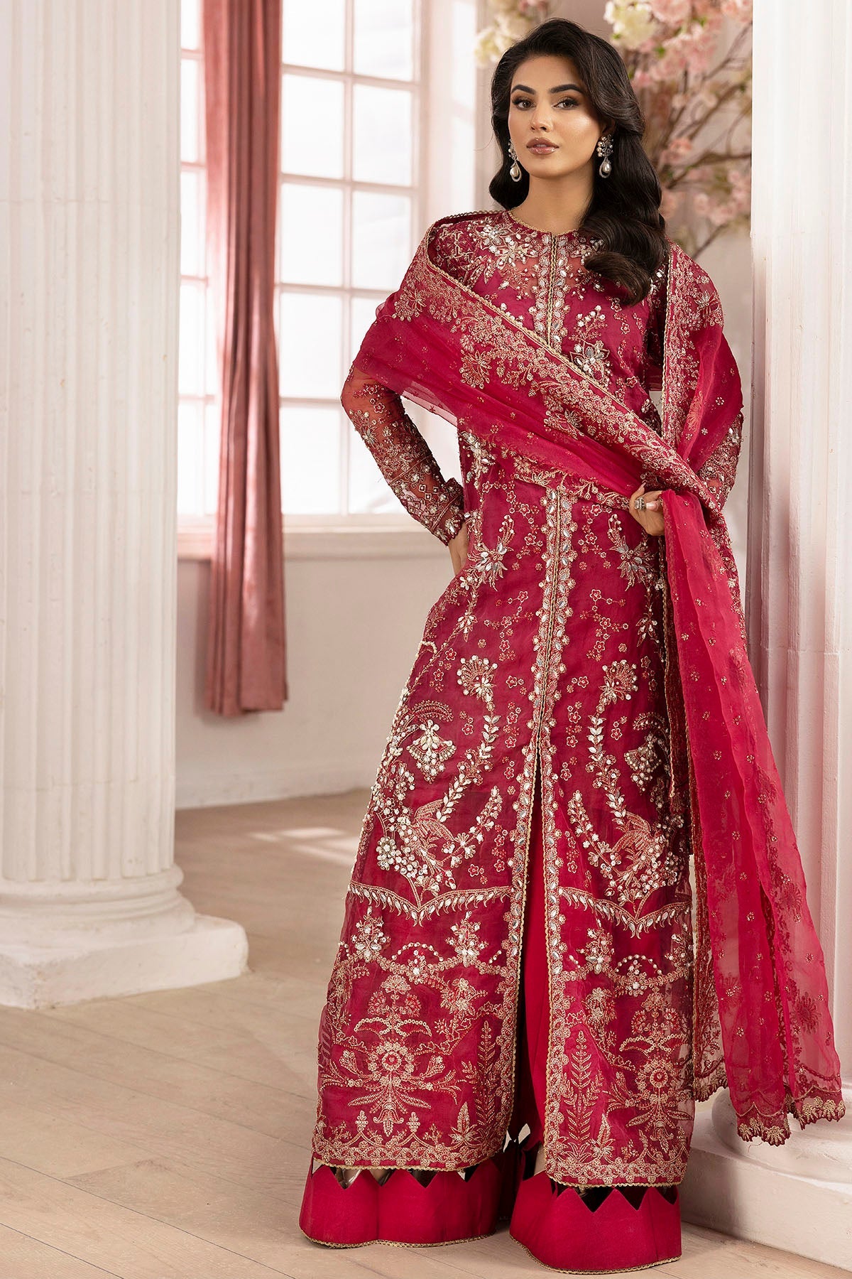 4937-HIRAETH EMBROIDERED ORGANZA STITCHED