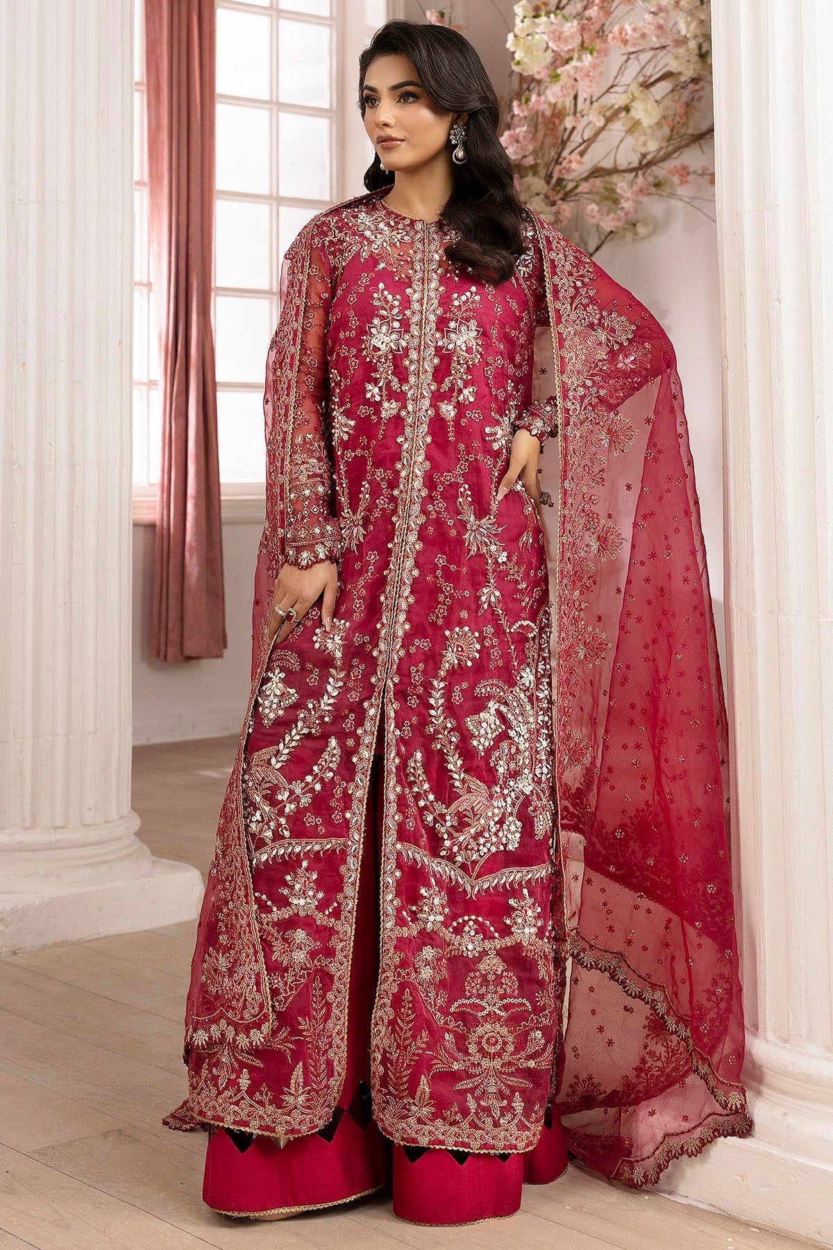 4937-HIRAETH EMBROIDERED ORGANZA UNSTITCHED