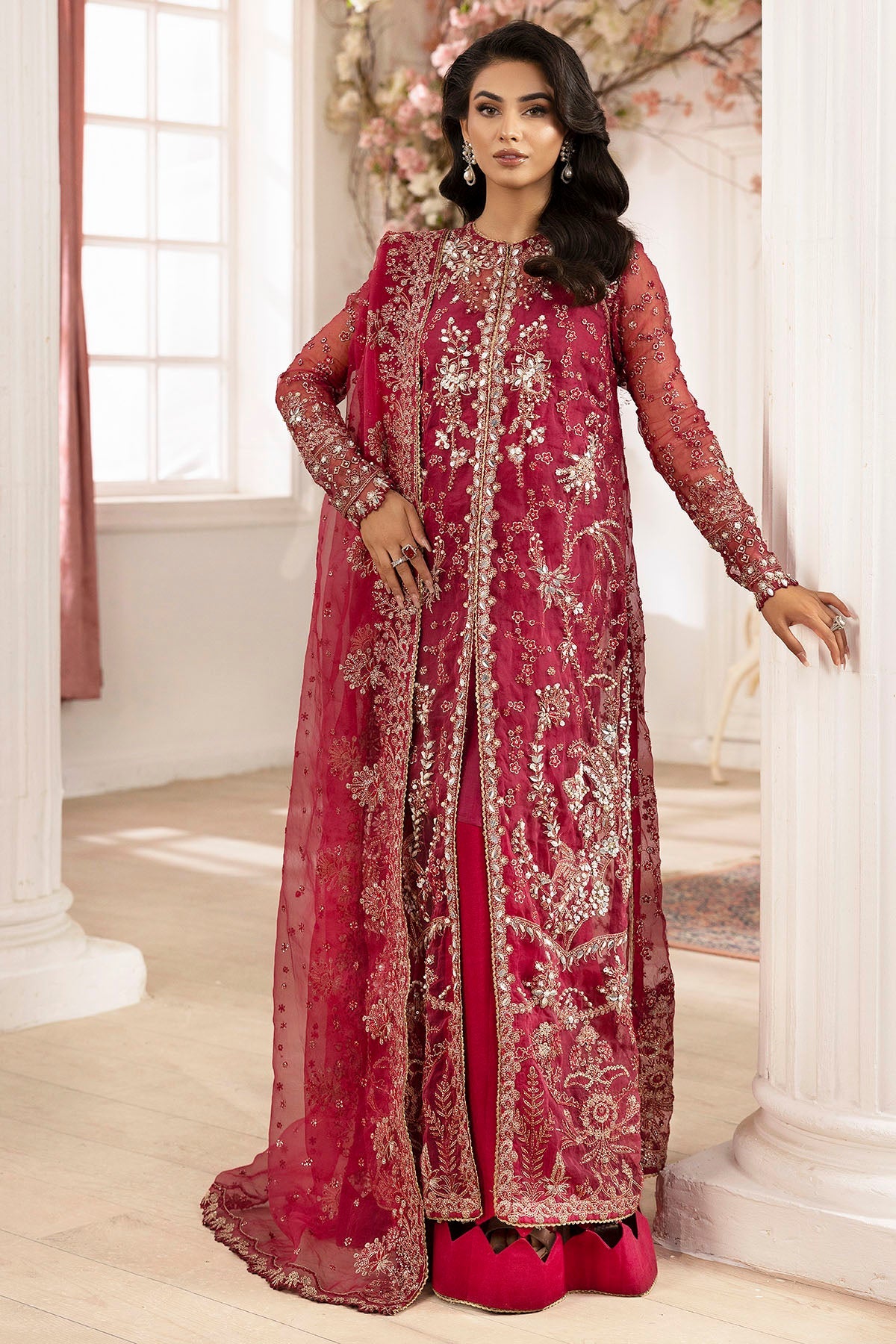 4937-HIRAETH EMBROIDERED ORGANZA STITCHED