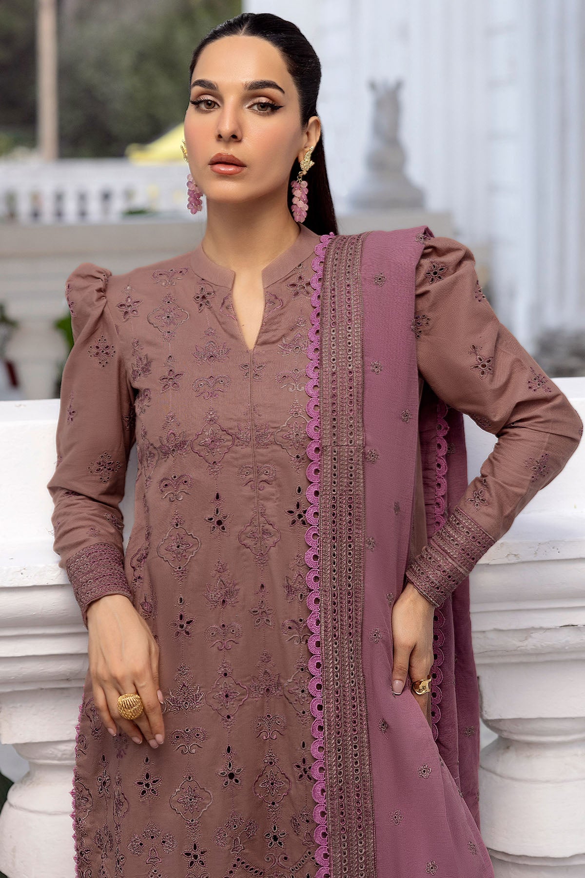4996-LEISHA EMBROIDERED KHADDAR STITCHED