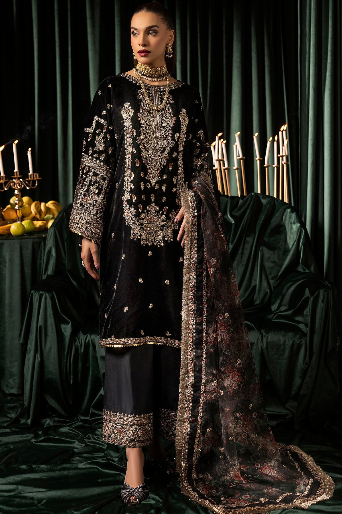 5097-TANISHA EMBROIDERED VELVET UNSTITCHED