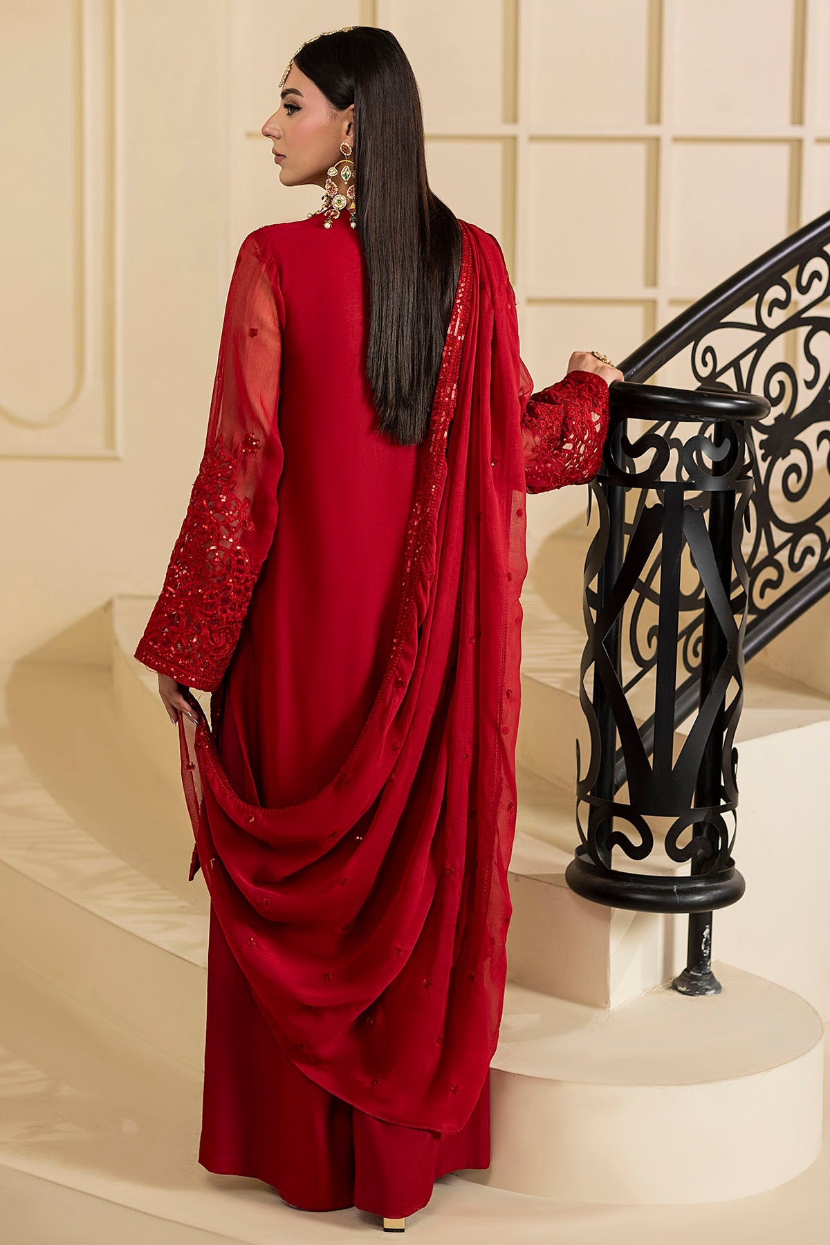 5133-ARIA EMBROIDERED CRINKLE CHIFFON STITCHED
