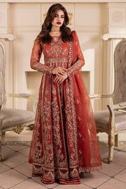 5139-BROWN EMBROIDERED ORGANZA STITCHED