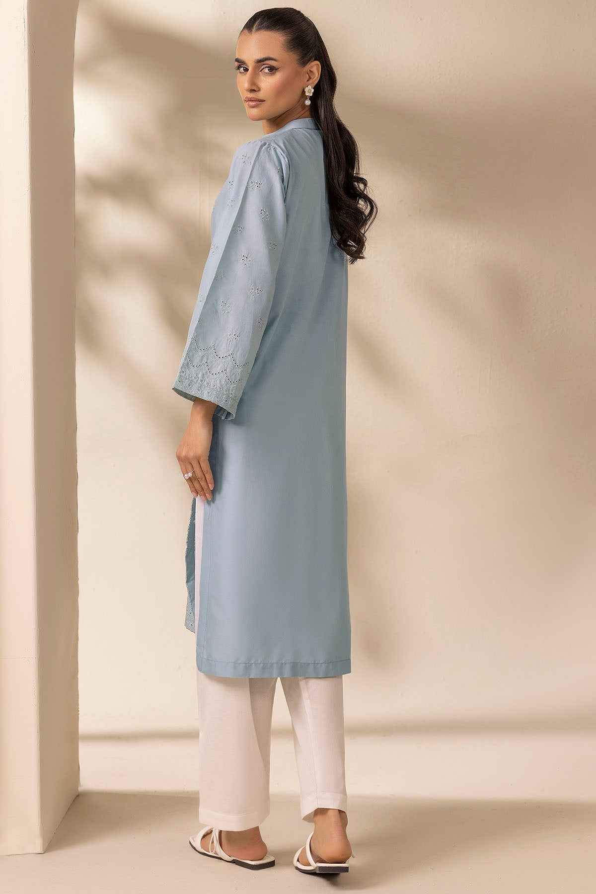 5273-CITRINE EMBROIDERED CAMBRIC STITCHED
