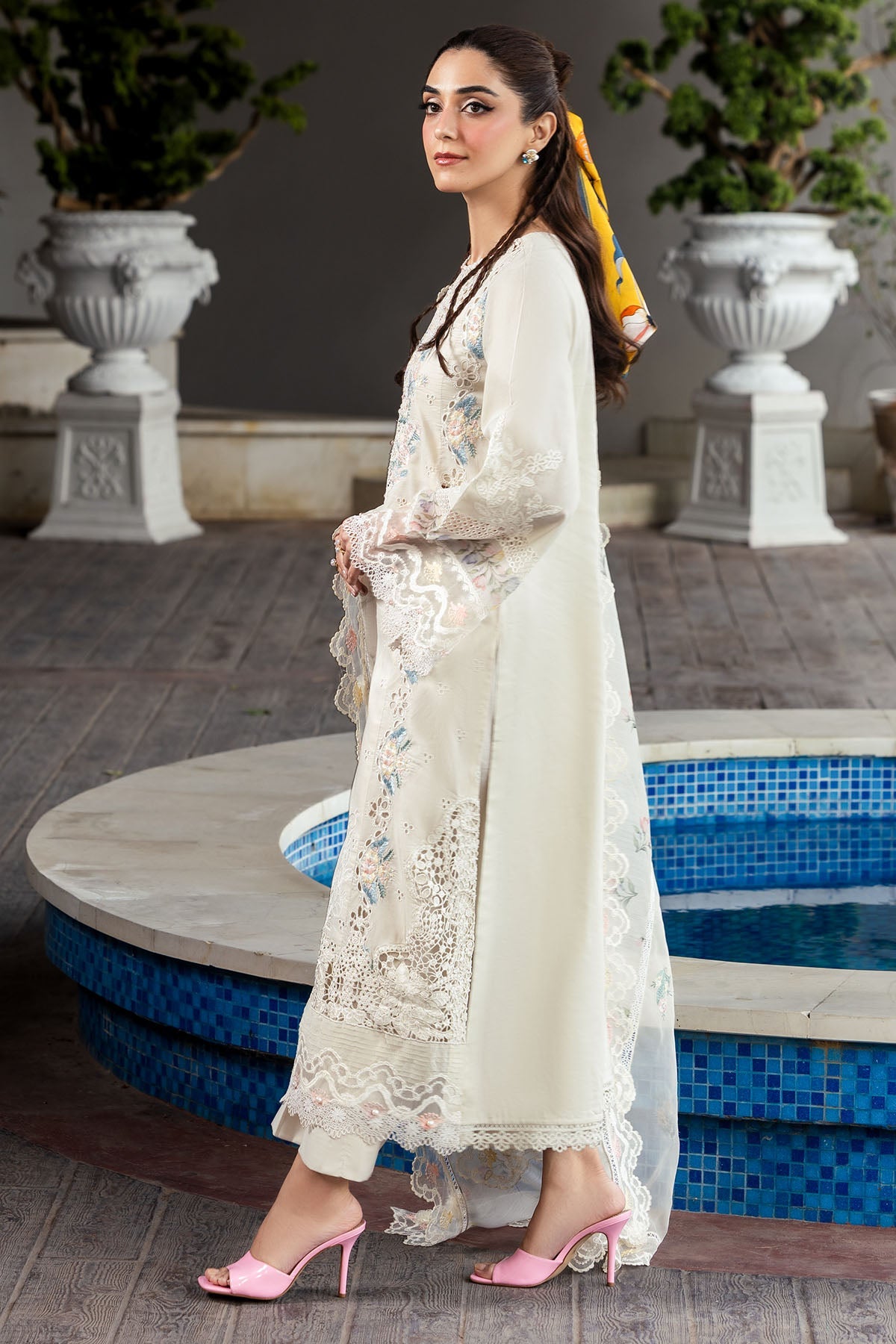 5319-MARCELINE EMBROIDERED LAWN STITCHED