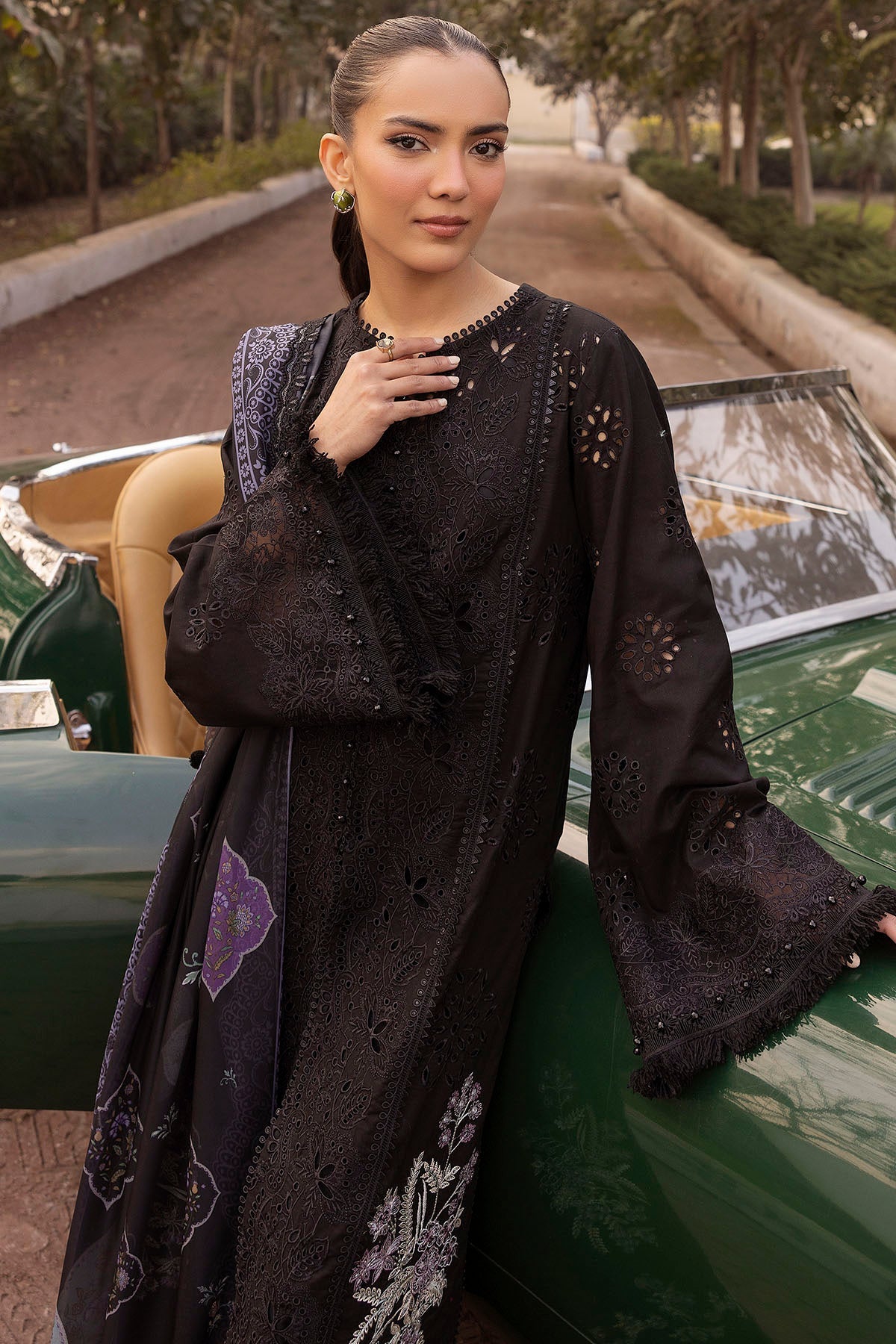 5320-CORALIE EMBROIDERED LAWN STITCHED