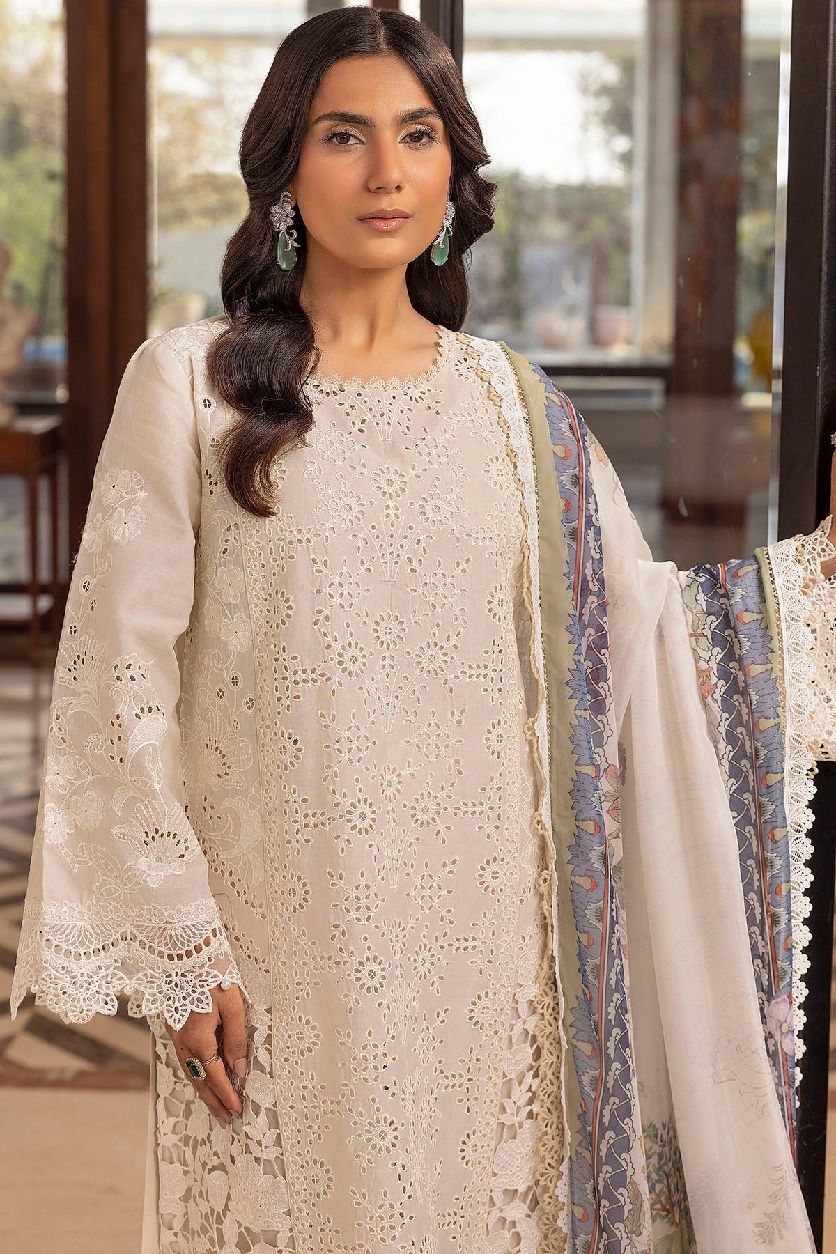 5324-SIDONIE EMBROIDERED LAWN STITCHED