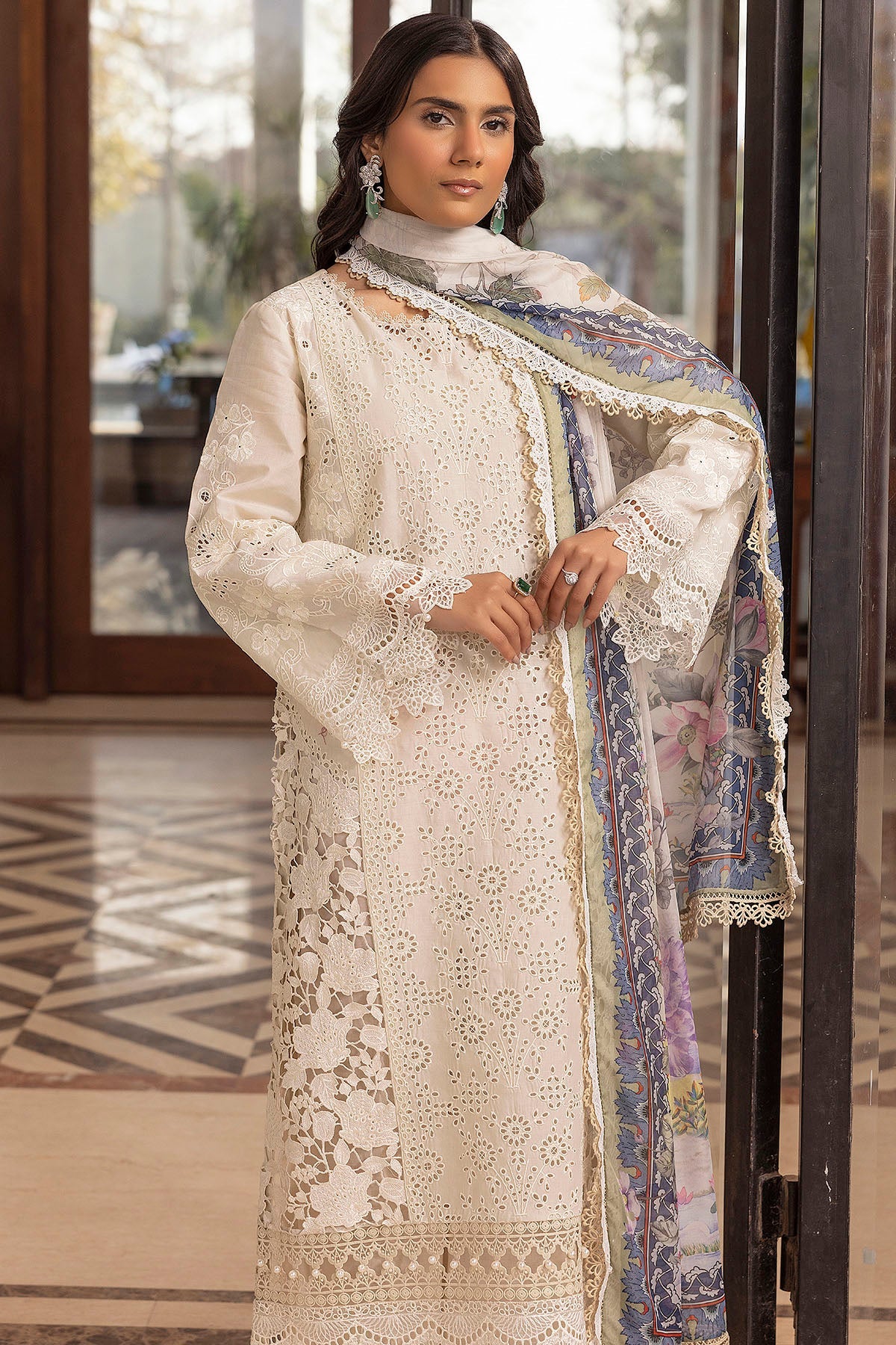 5324-SIDONIE EMBROIDERED LAWN STITCHED