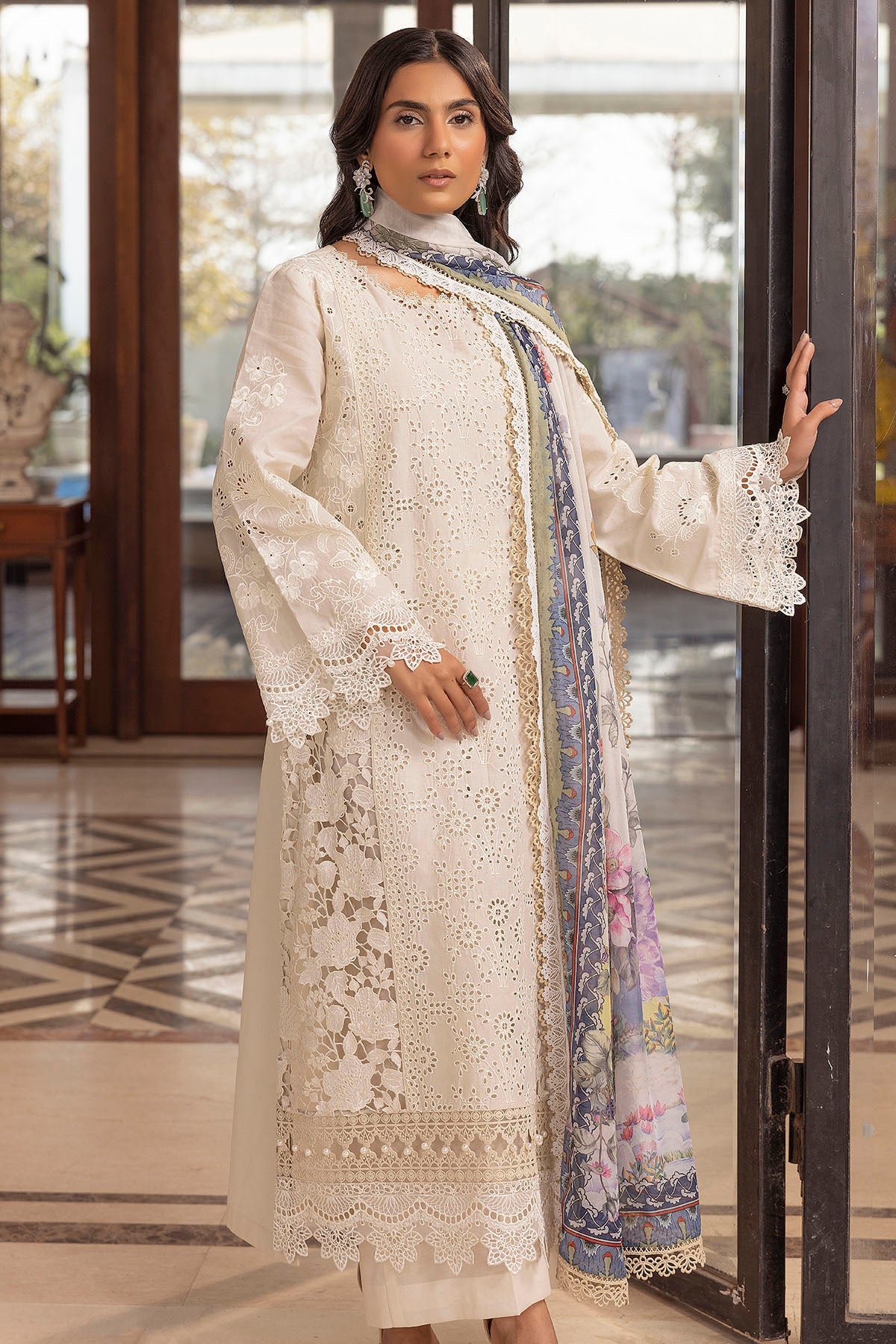 5324-SIDONIE EMBROIDERED LAWN STITCHED