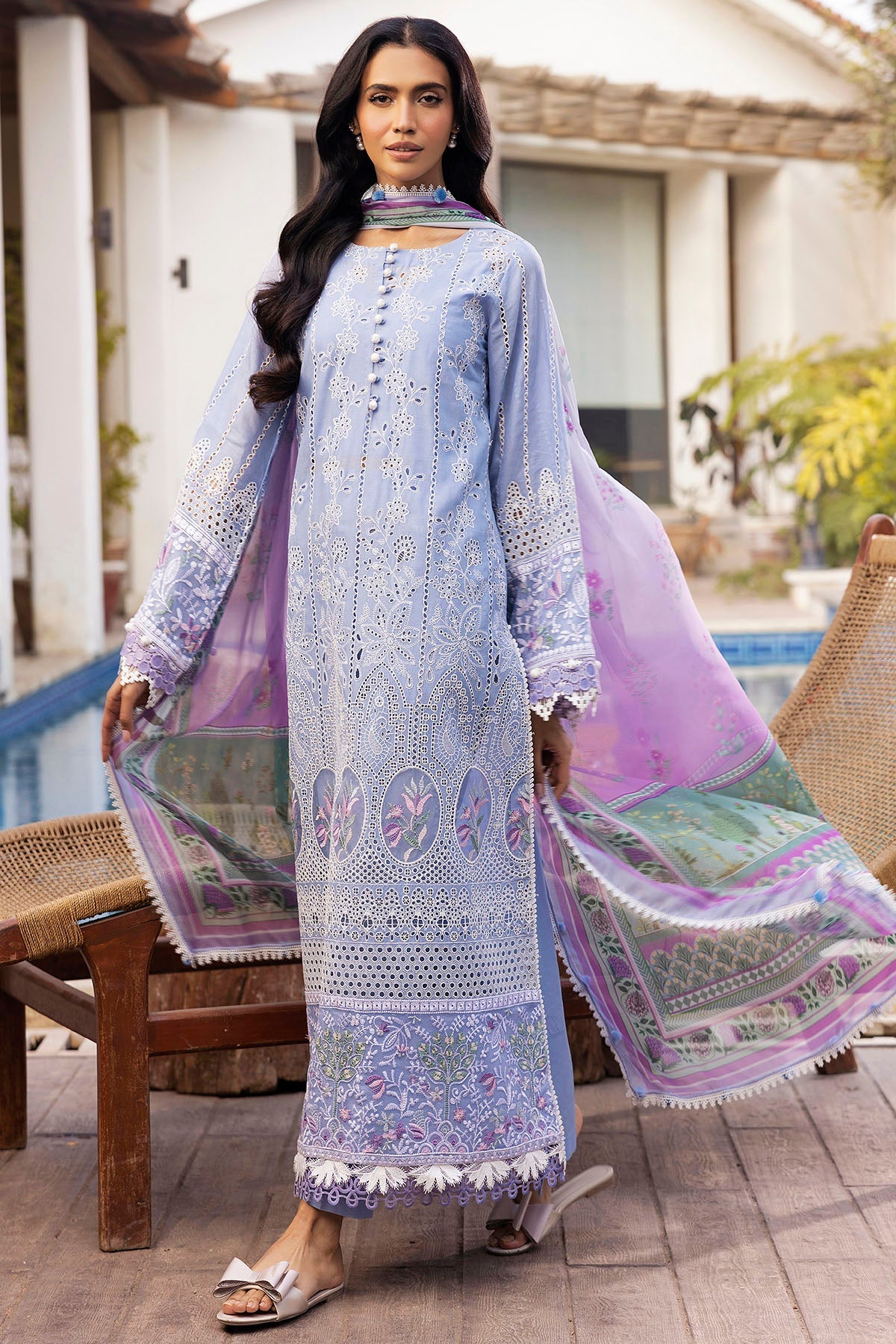 5325-MAELYS EMBROIDERED LAWN STITCHED