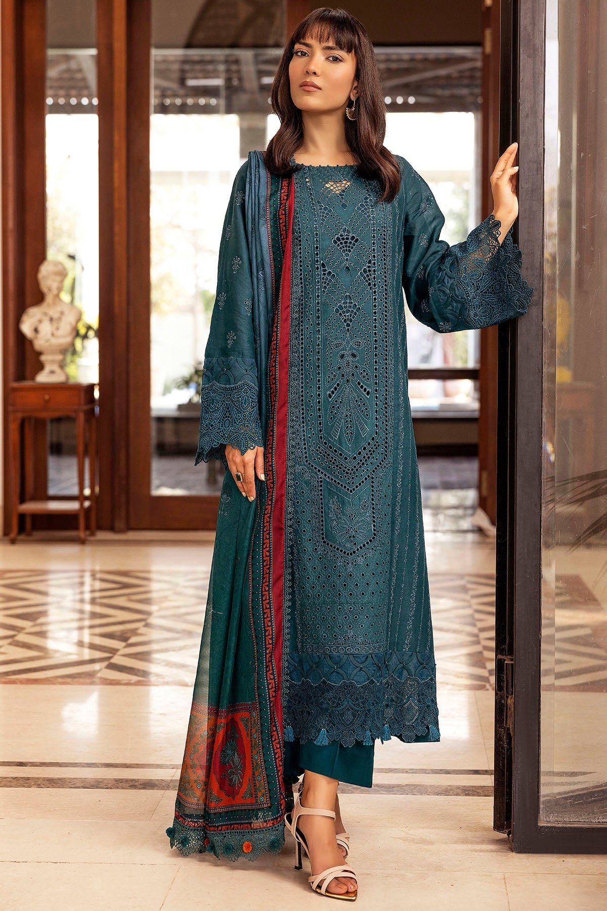 5327-PERCY EMBROIDERED LAWN STITCHED
