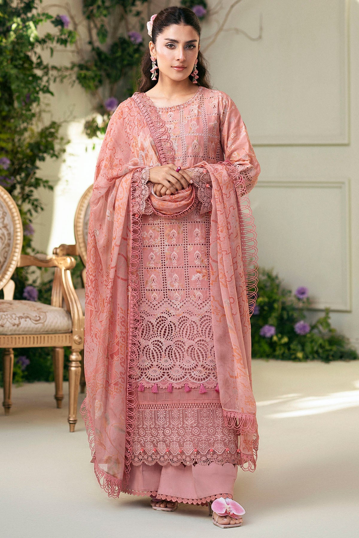 5427-LOTUS EMBROIDERED LAWN STITCHED