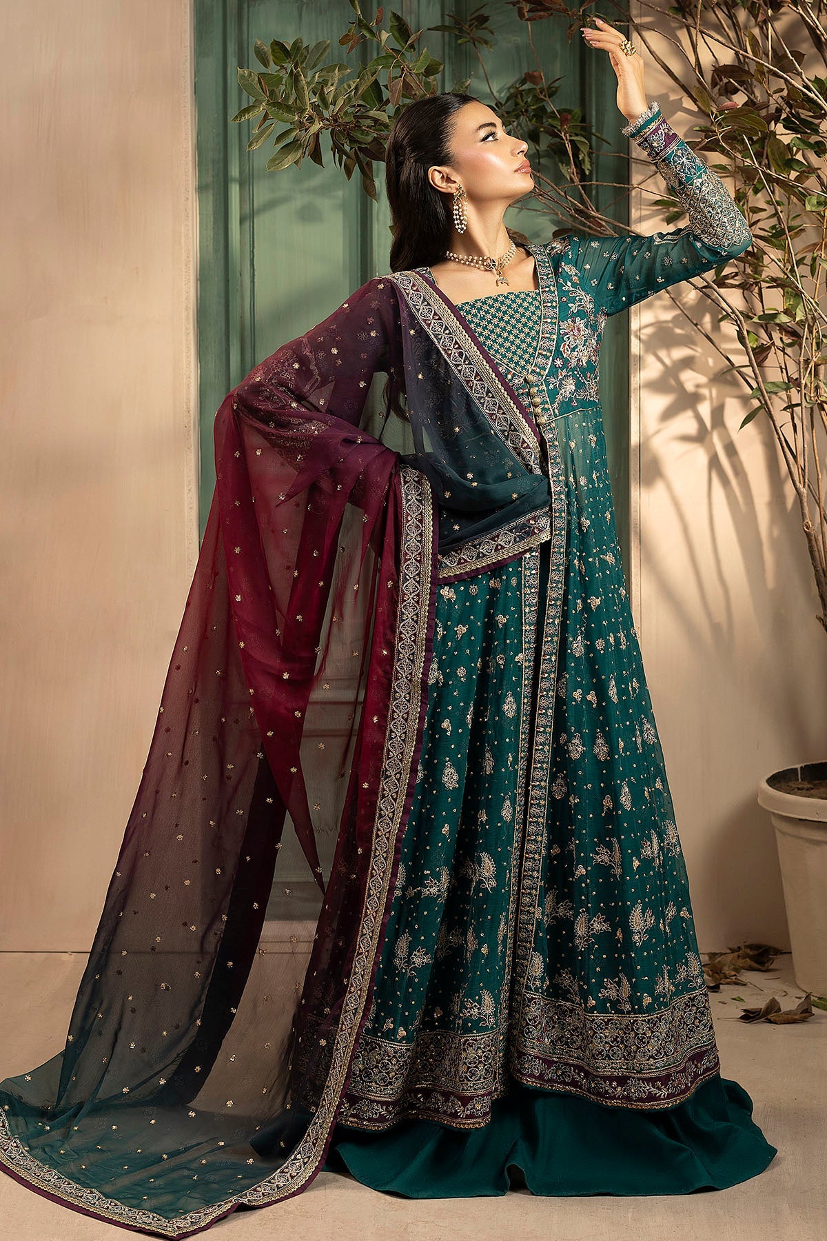 5578-GISELLE EMBROIDERED CRINKLE CHIFFON UNSTITCHED
