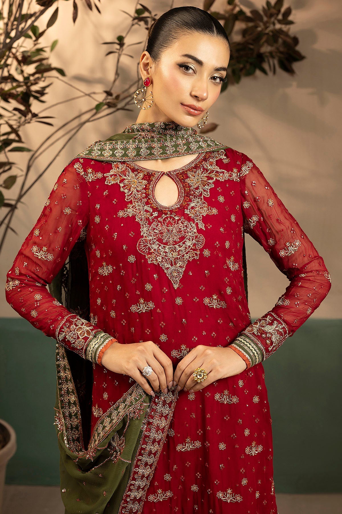 5582-JENNA EMBROIDERED CRINKLE CHIFFON UNSTITCHED