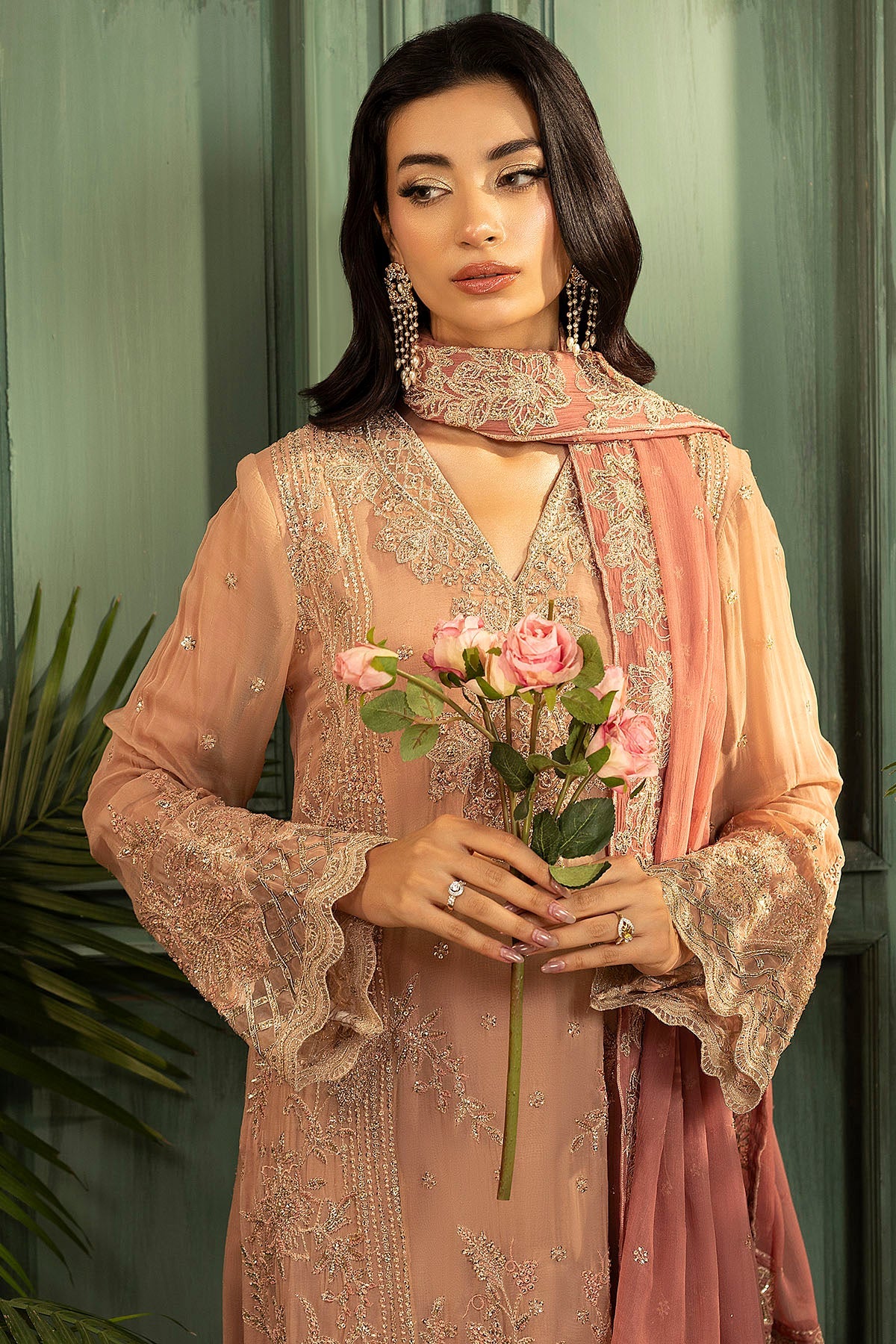5583-ELLA EMBROIDERED CRINKLE CHIFFON UNSTITCHED