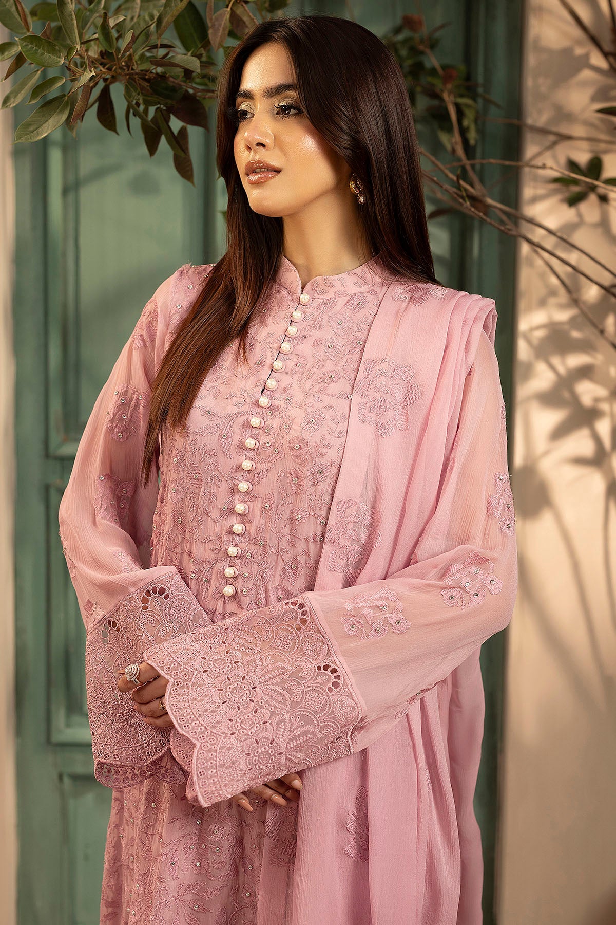 5648-DAPHNE EMBROIDERED CRINKLE CHIFFON UNSTITCHED