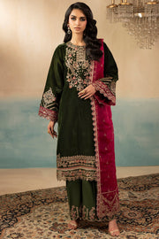 5669-SAGE EMBROIDERED VELVET UNSTITCHED