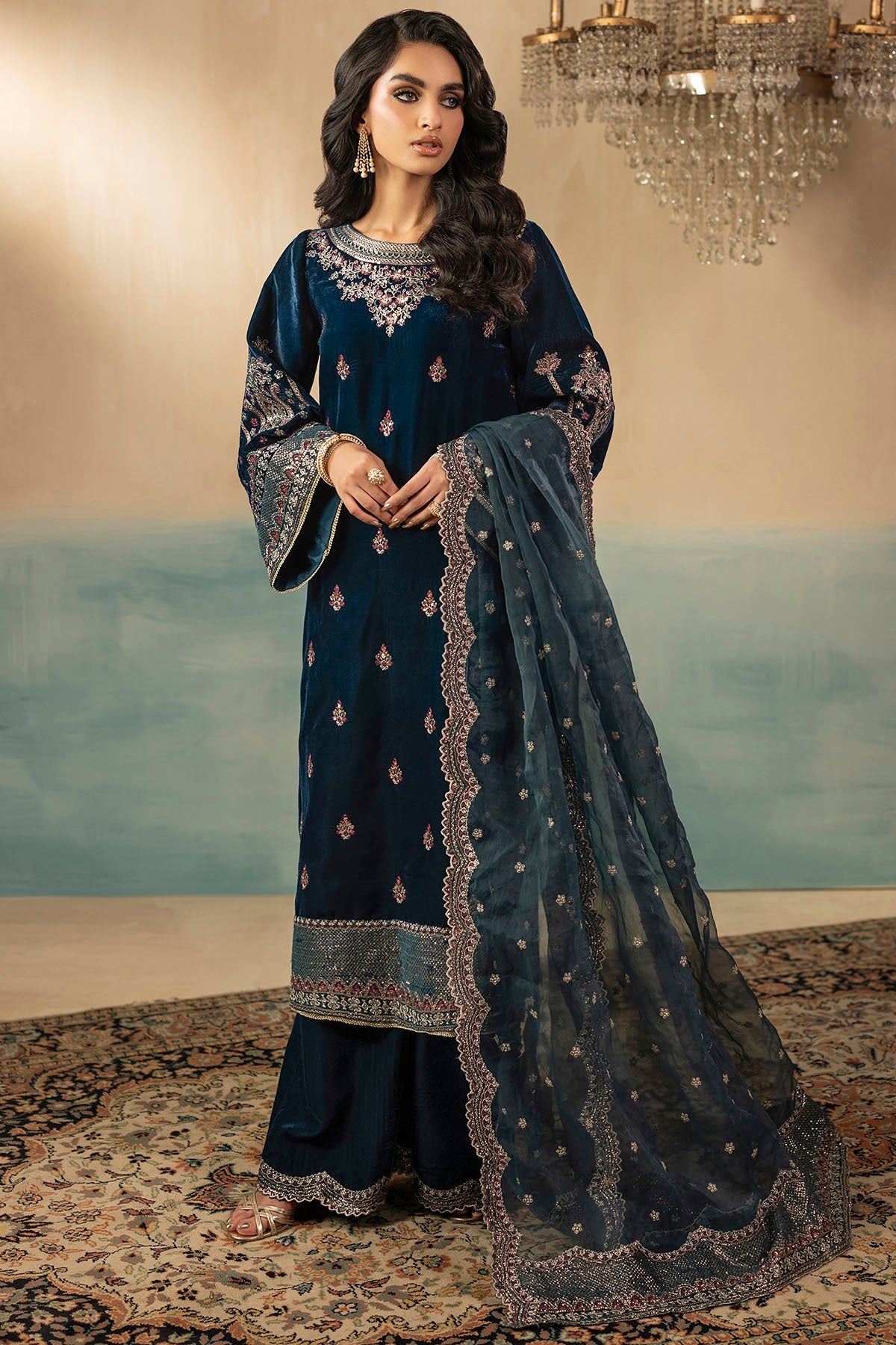 5671-STORM EMBROIDERED VELVET STITCHED