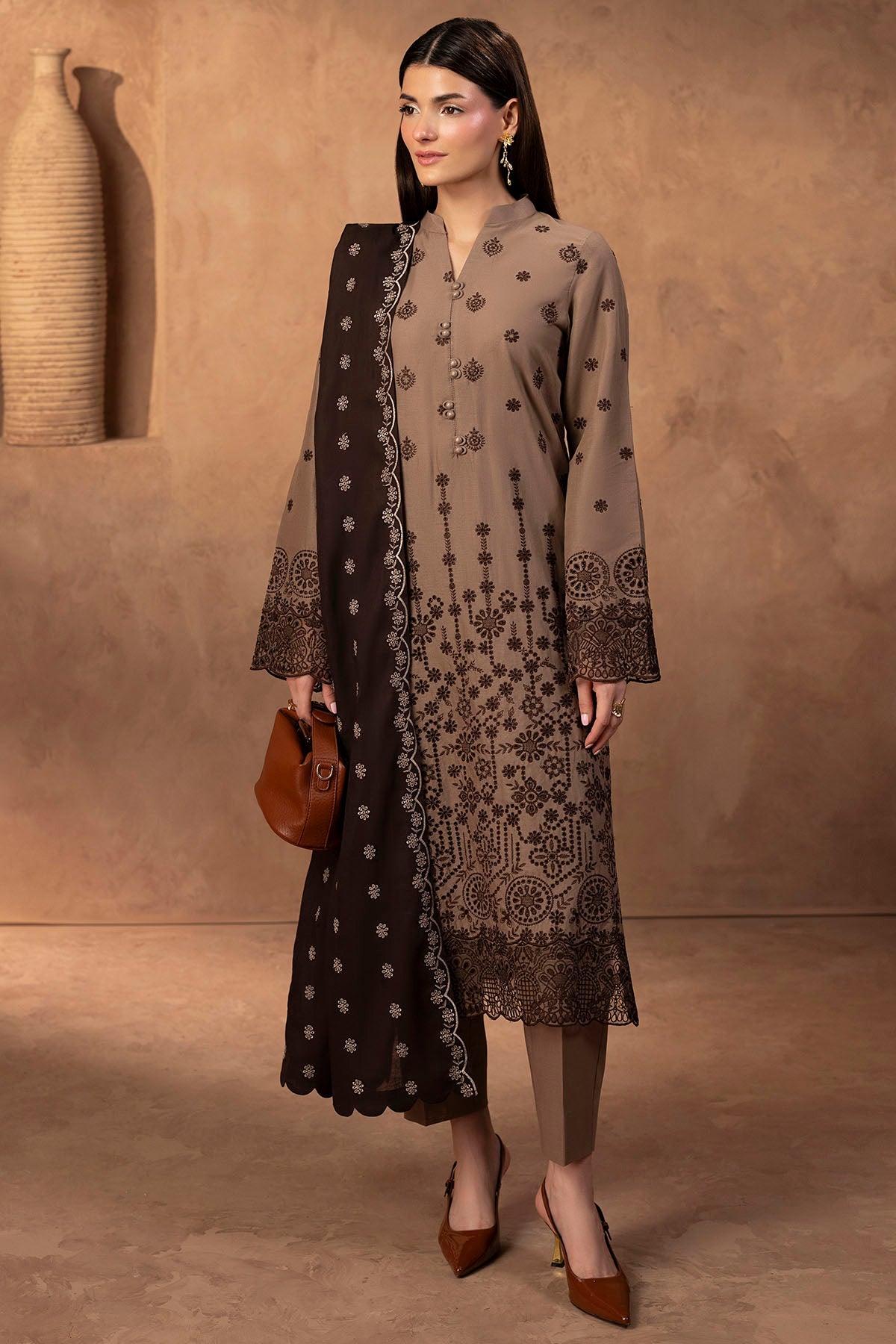 5682-COCO EMBROIDERED KHADDAR STITCHED