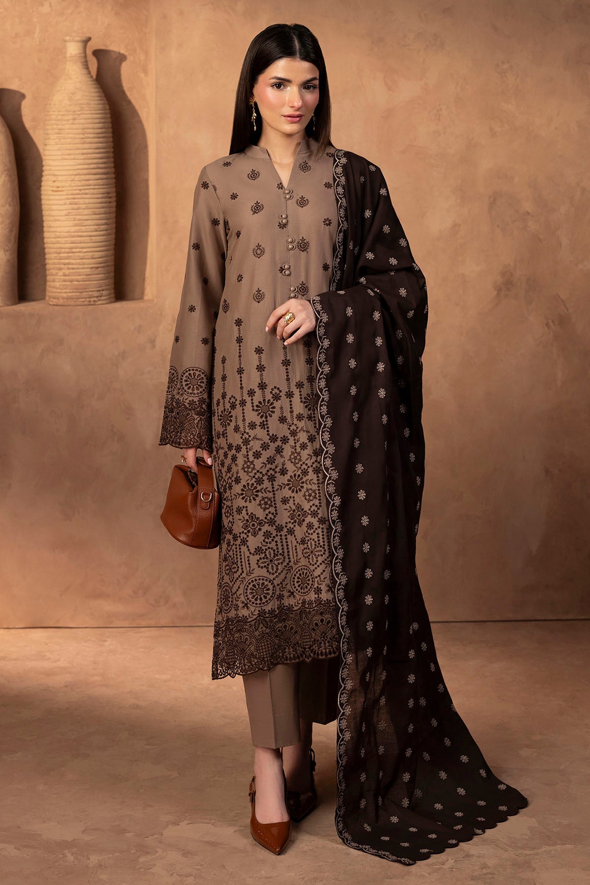 5682-COCO EMBROIDERED KHADDAR STITCHED