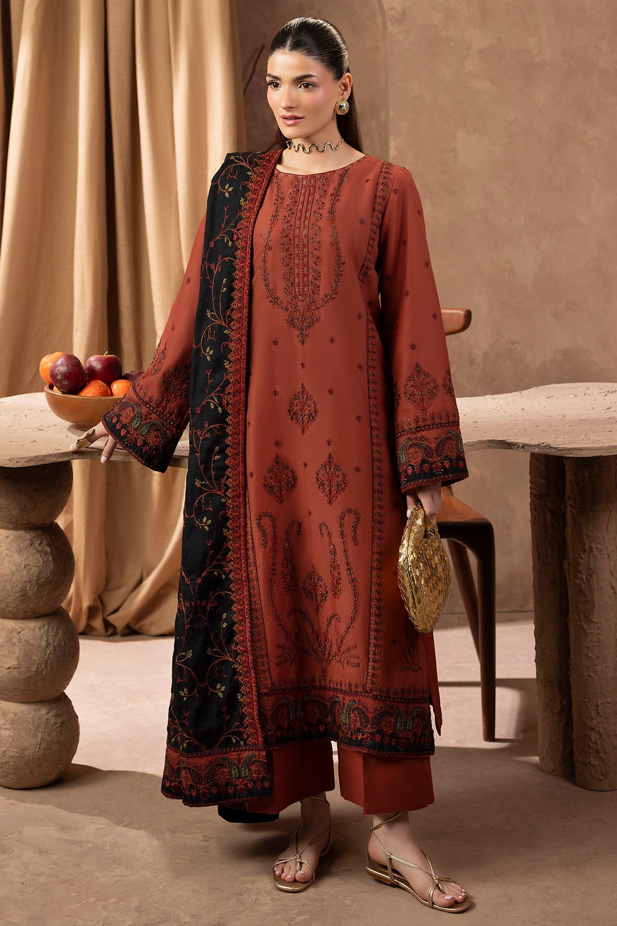 5685-ALYSSA EMBROIDERED KHADDAR UNSTITCHED