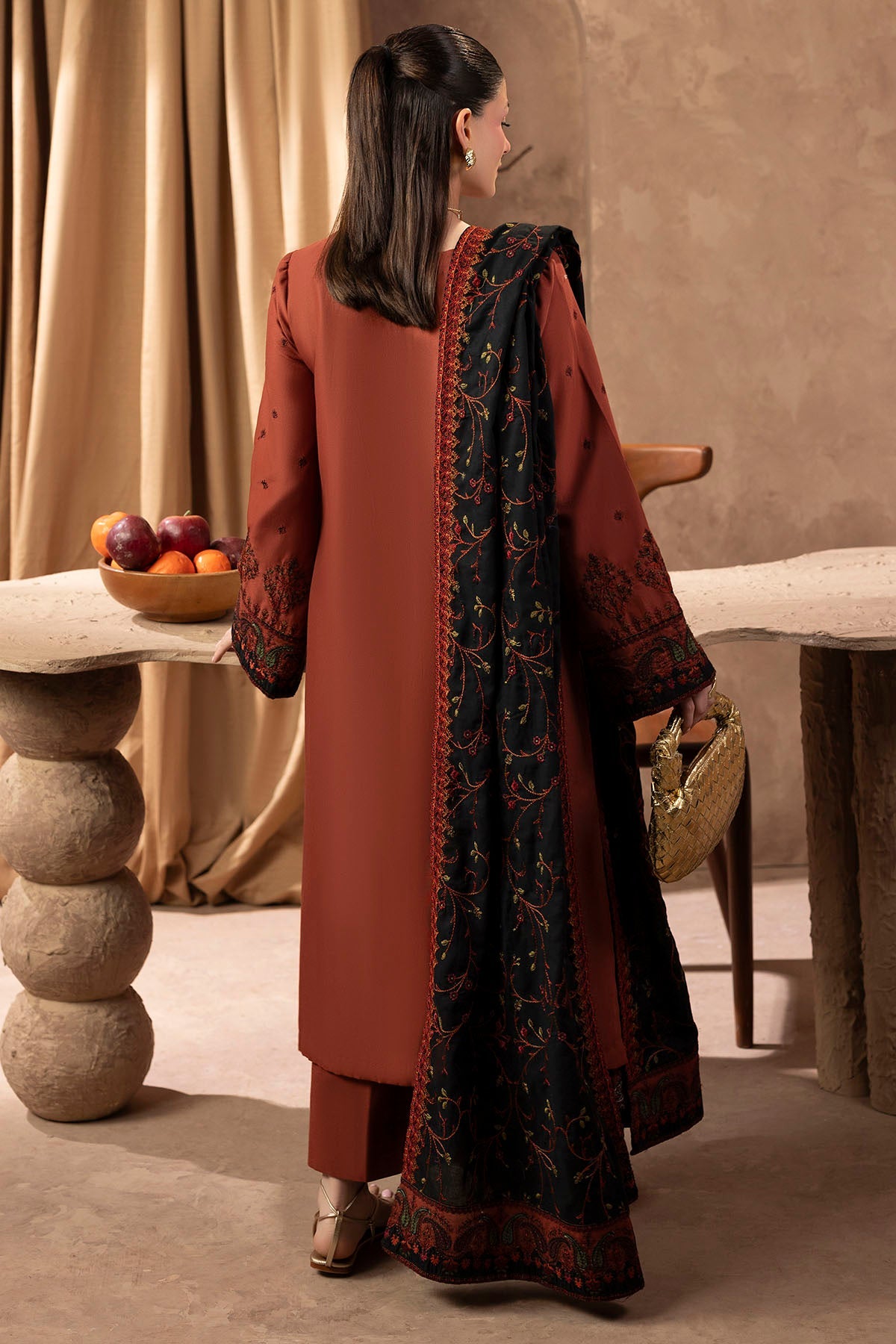 5685-ALYSSA EMBROIDERED KHADDAR STITCHED