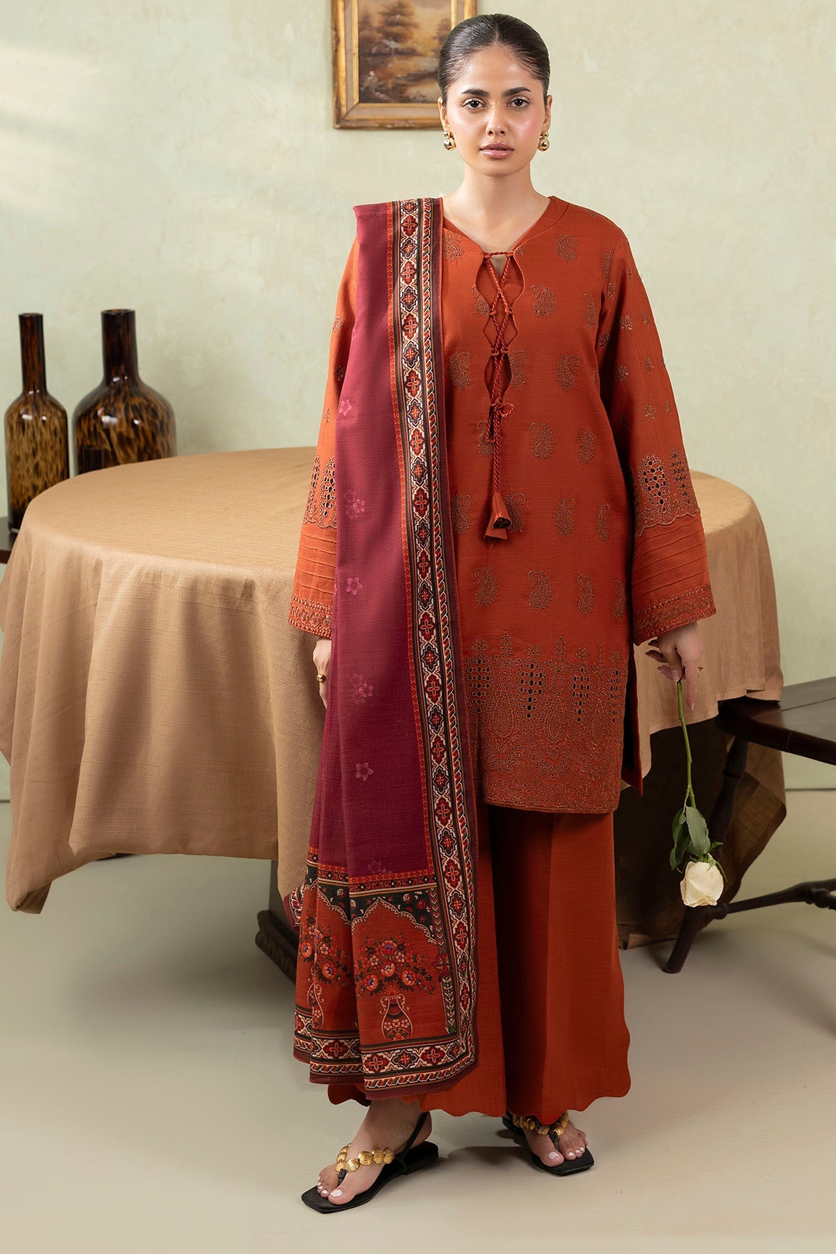 5689-ZOE EMBROIDERED KHADDAR UNSTITCHED