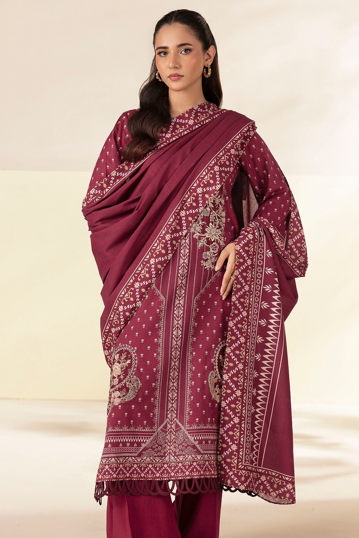 5699-AFIFA DIGITAL PRINTED LINEN STITCHED