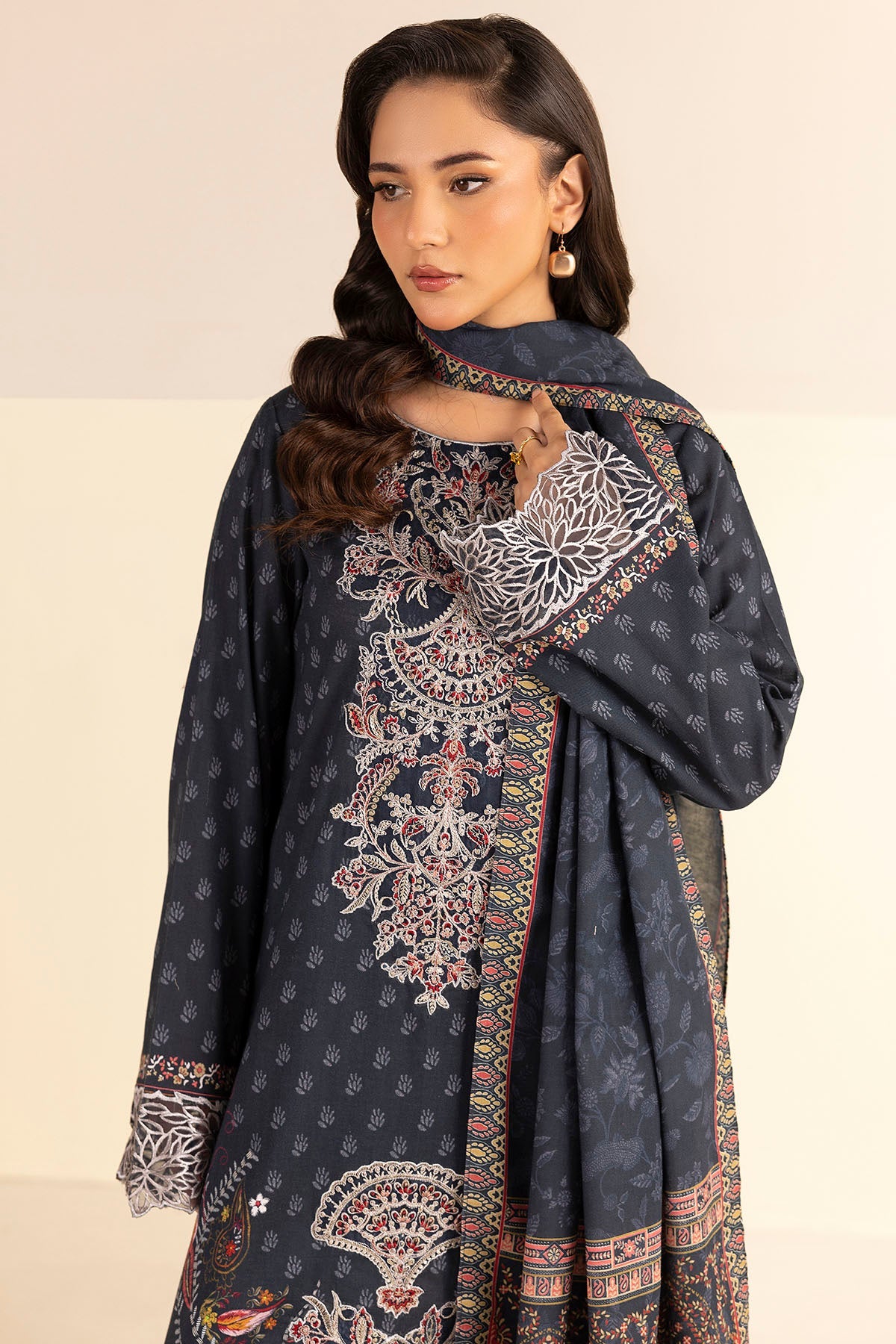 5705-MUNIHA DIGITAL PRINTED LINEN STITCHED