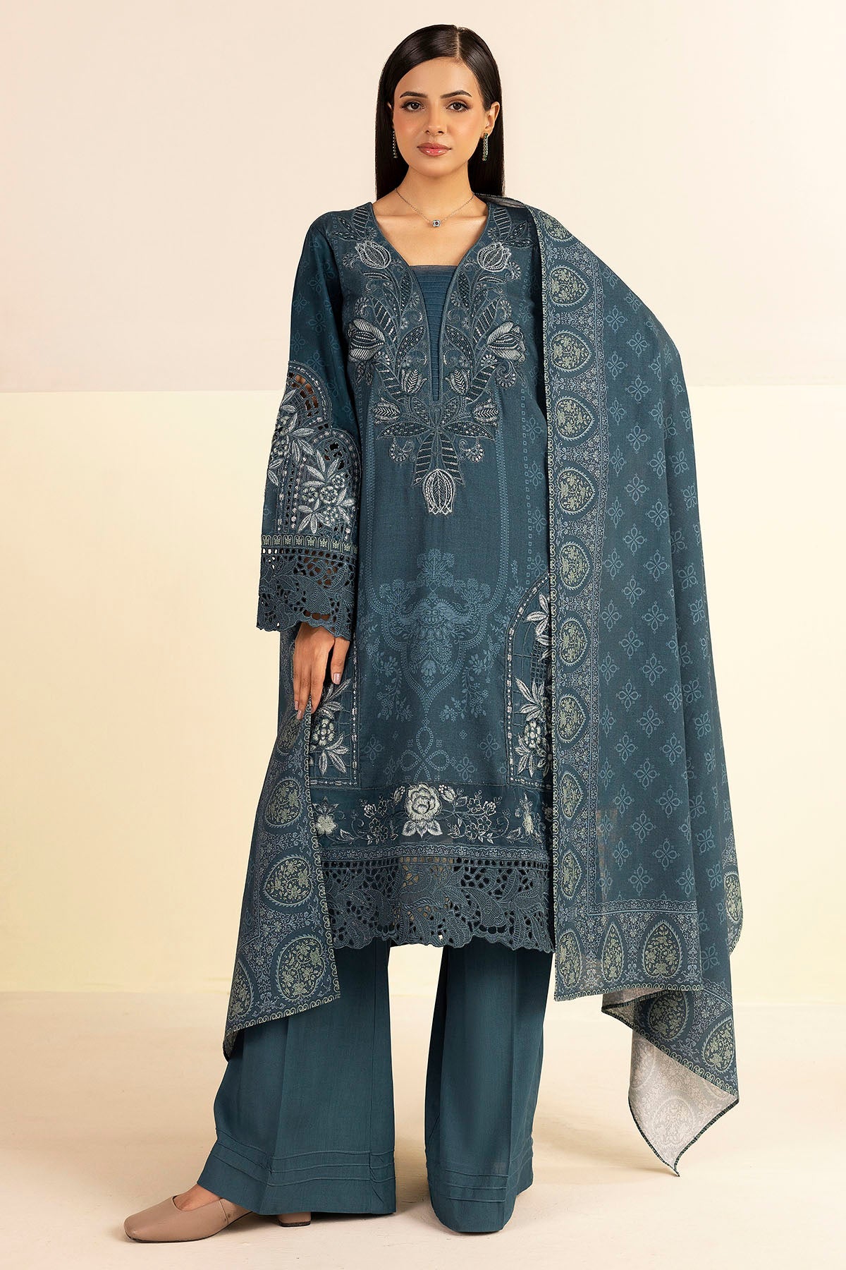 5706-HAIZA DIGITAL PRINTED LINEN STITCHED