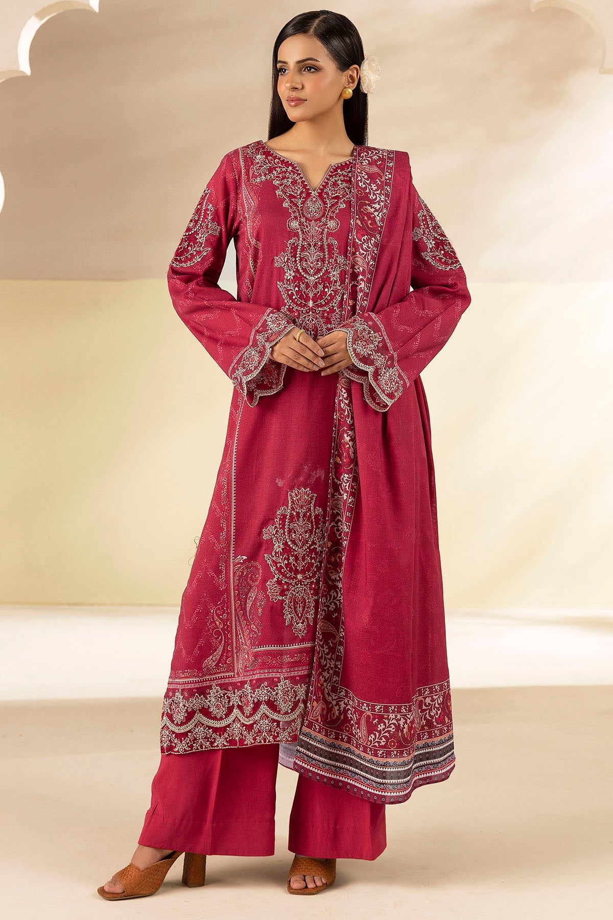 5708-MEHZA DIGITAL PRINTED LINEN STITCHED