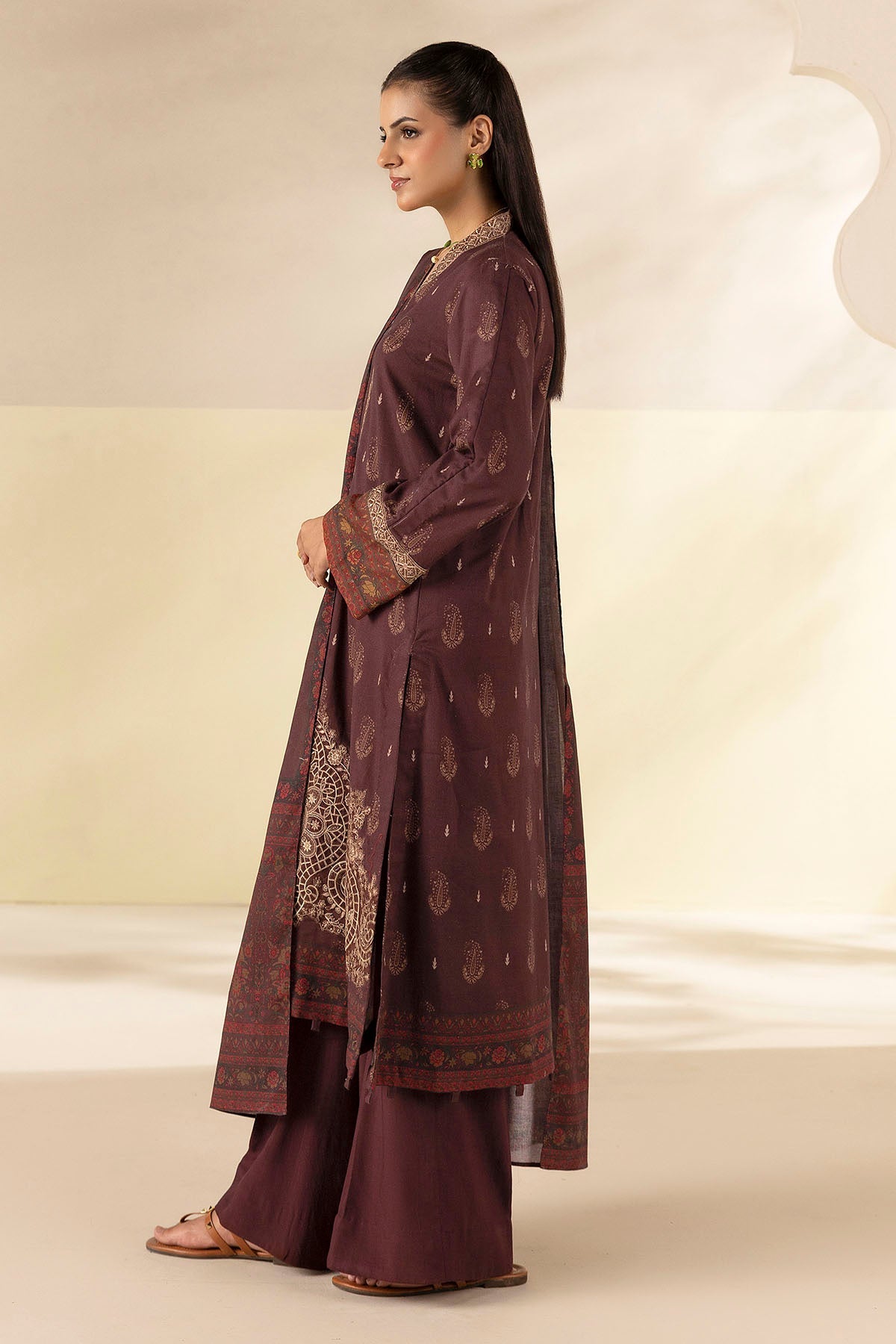 5709-MIDHA DIGITAL PRINTED LINEN STITCHED