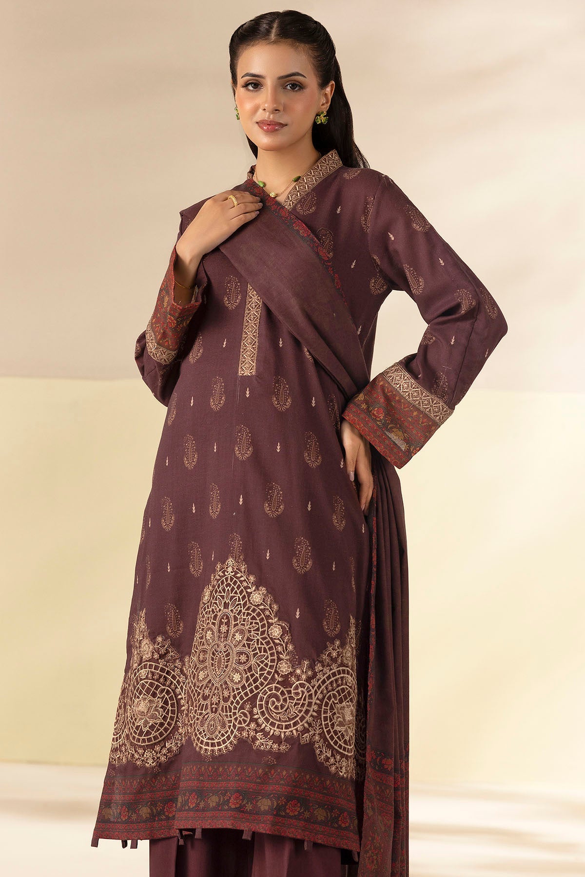 5709-MIDHA DIGITAL PRINTED LINEN STITCHED