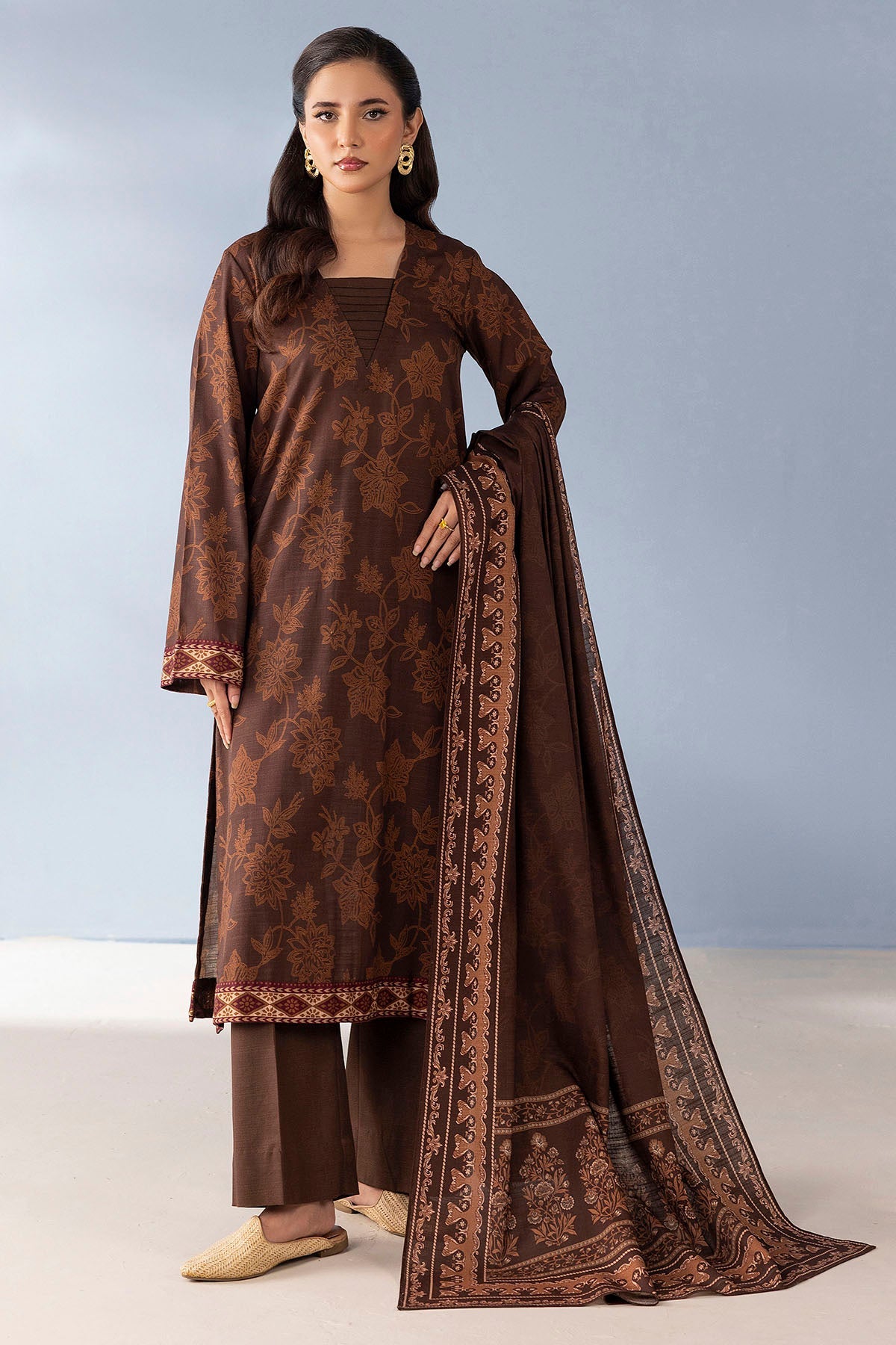 5722-DELSA DIGITAL PRINTED KHADDAR STITCHED