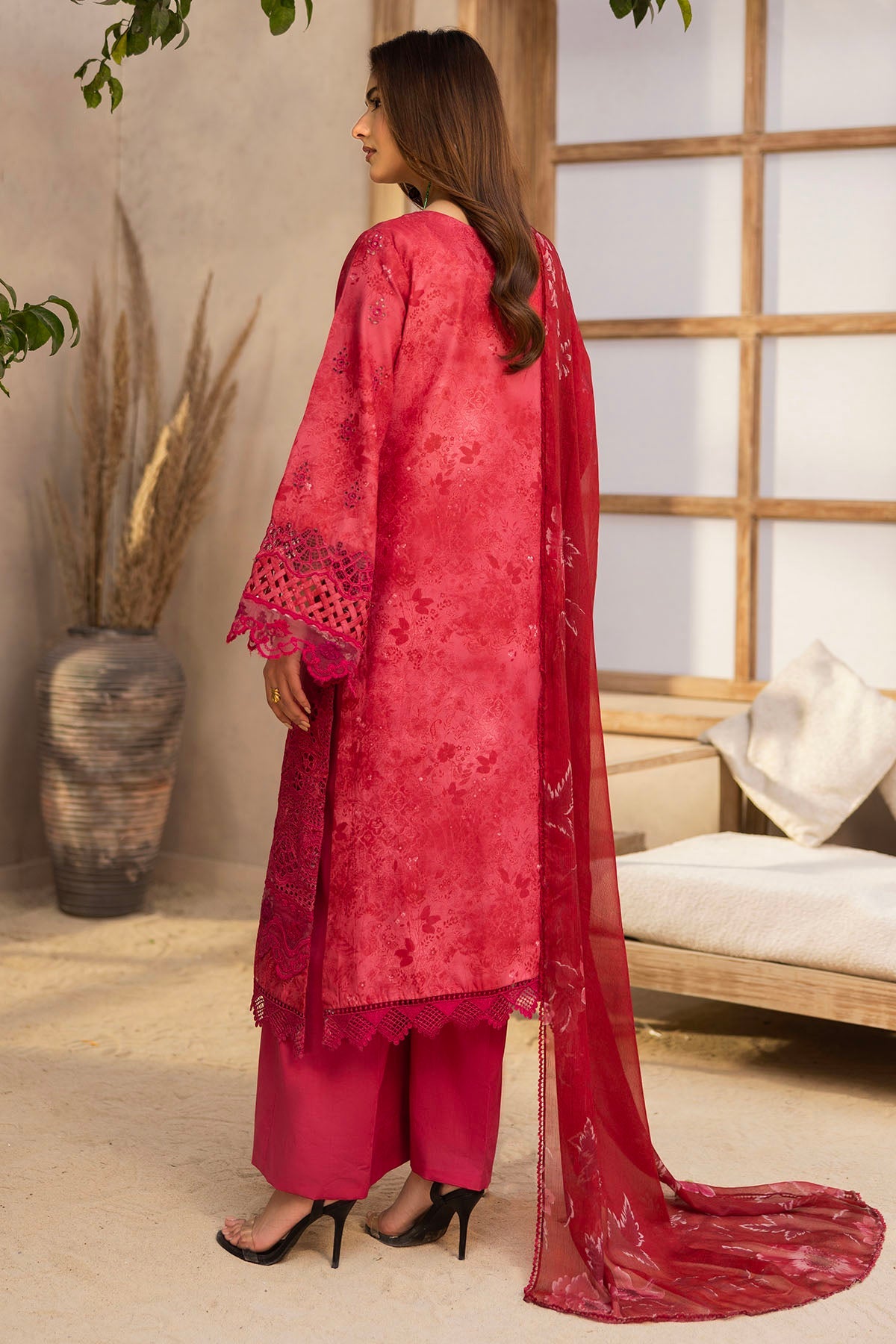 5731-SAFFRON EMBROIDERED LAWN UNSTITCHED