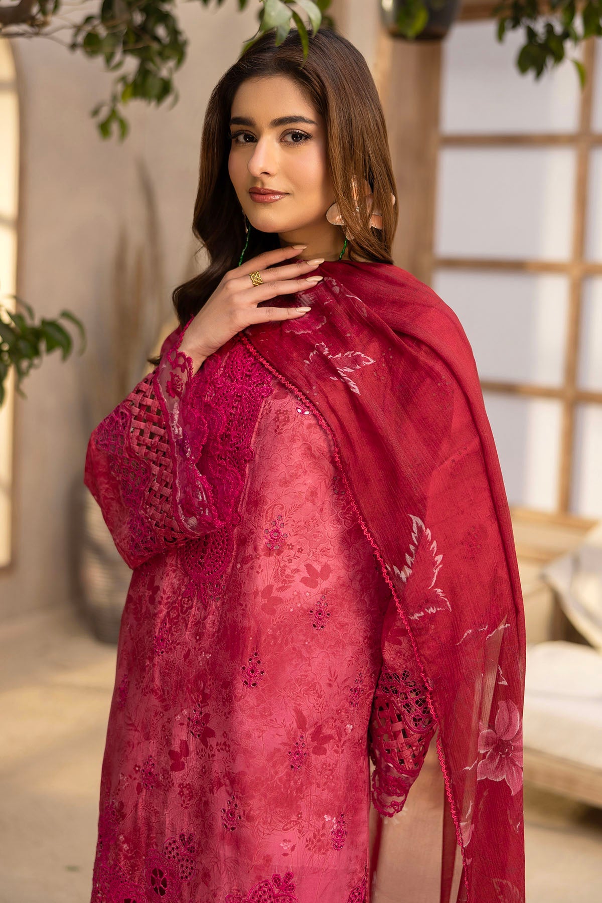 5731-SAFFRON EMBROIDERED LAWN UNSTITCHED